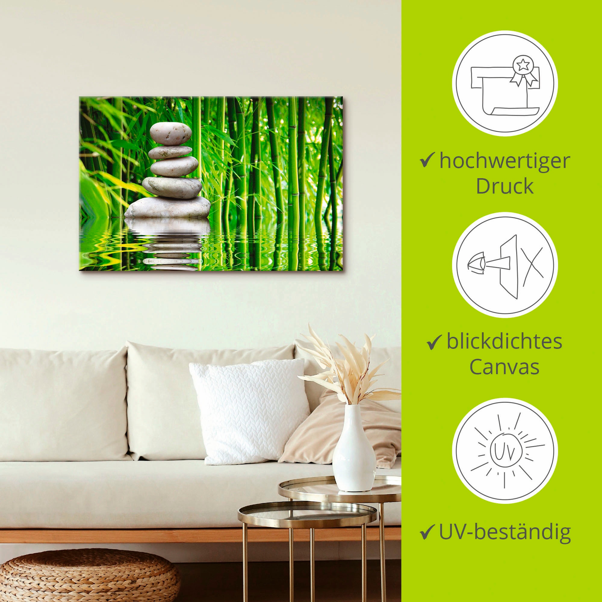 Artland Leinwandbild »Balance« Zen 1 Stk. tlg. auf Holzrahmen gespannt