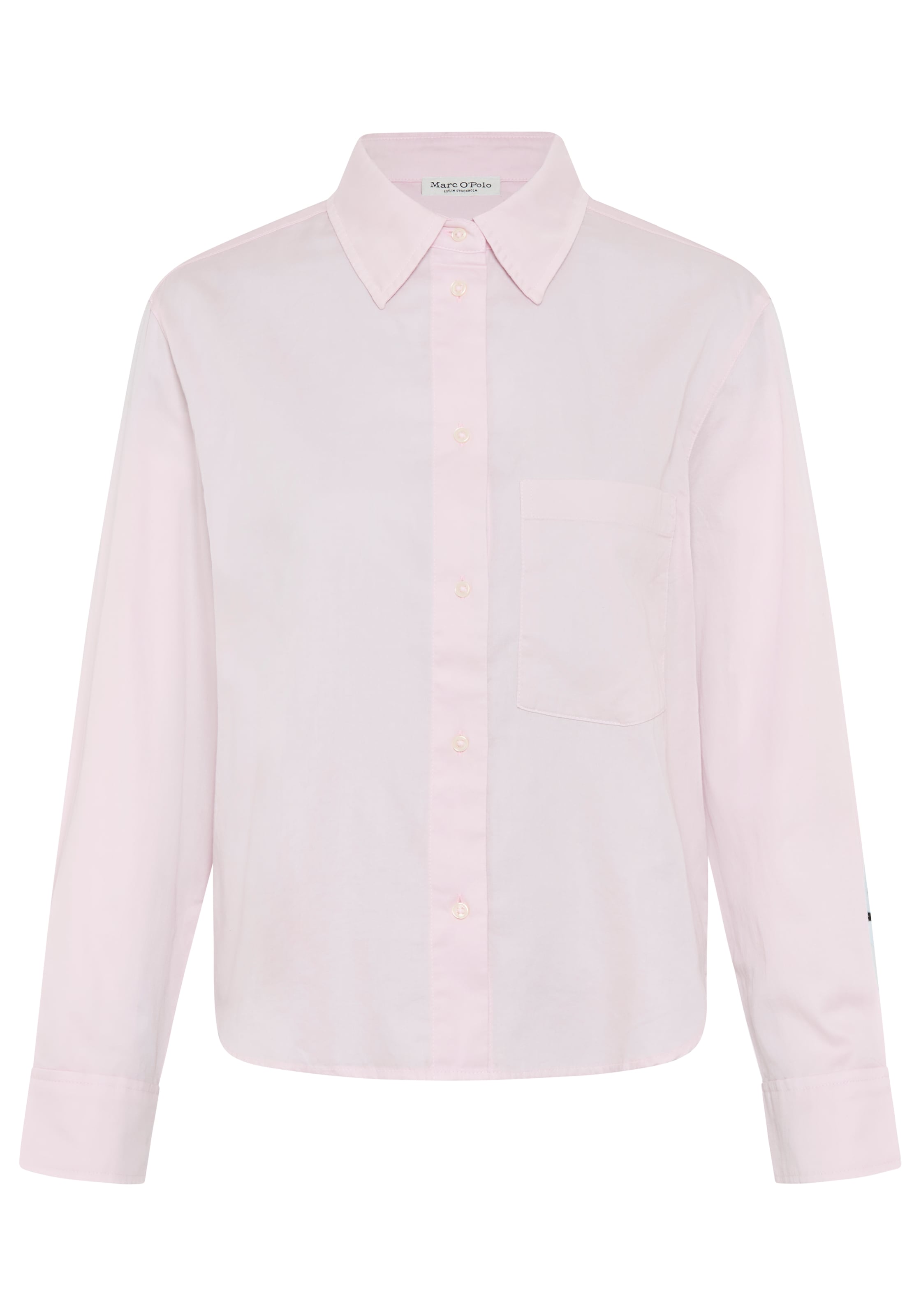 Marc O'Polo Blouse à manches longues relaxed fit cropped aus Baumwoll-Satin