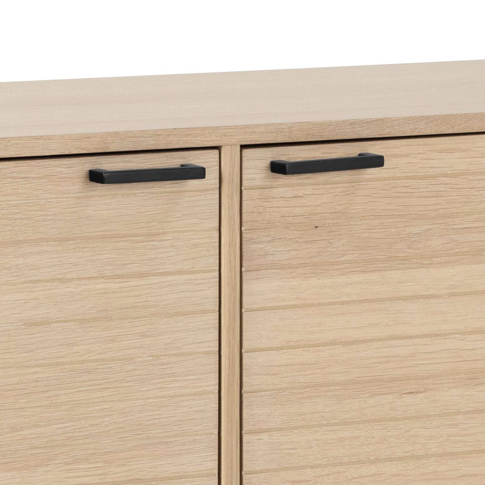 ACTONA GROUP Sideboard »Kensington« Anrichte, 4 Türen und 4 Böden weiss pigmentiert  Eiche, 180x40x80cm