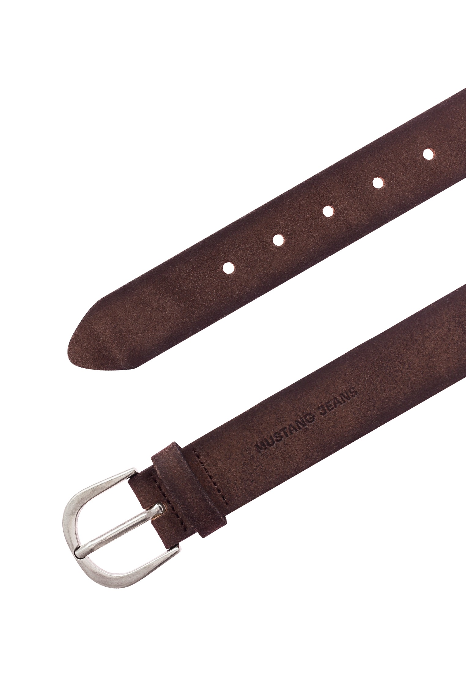 MUSTANG Ceinture en cuir Echtleder, einfache Dornschliesse, angeraute Optik