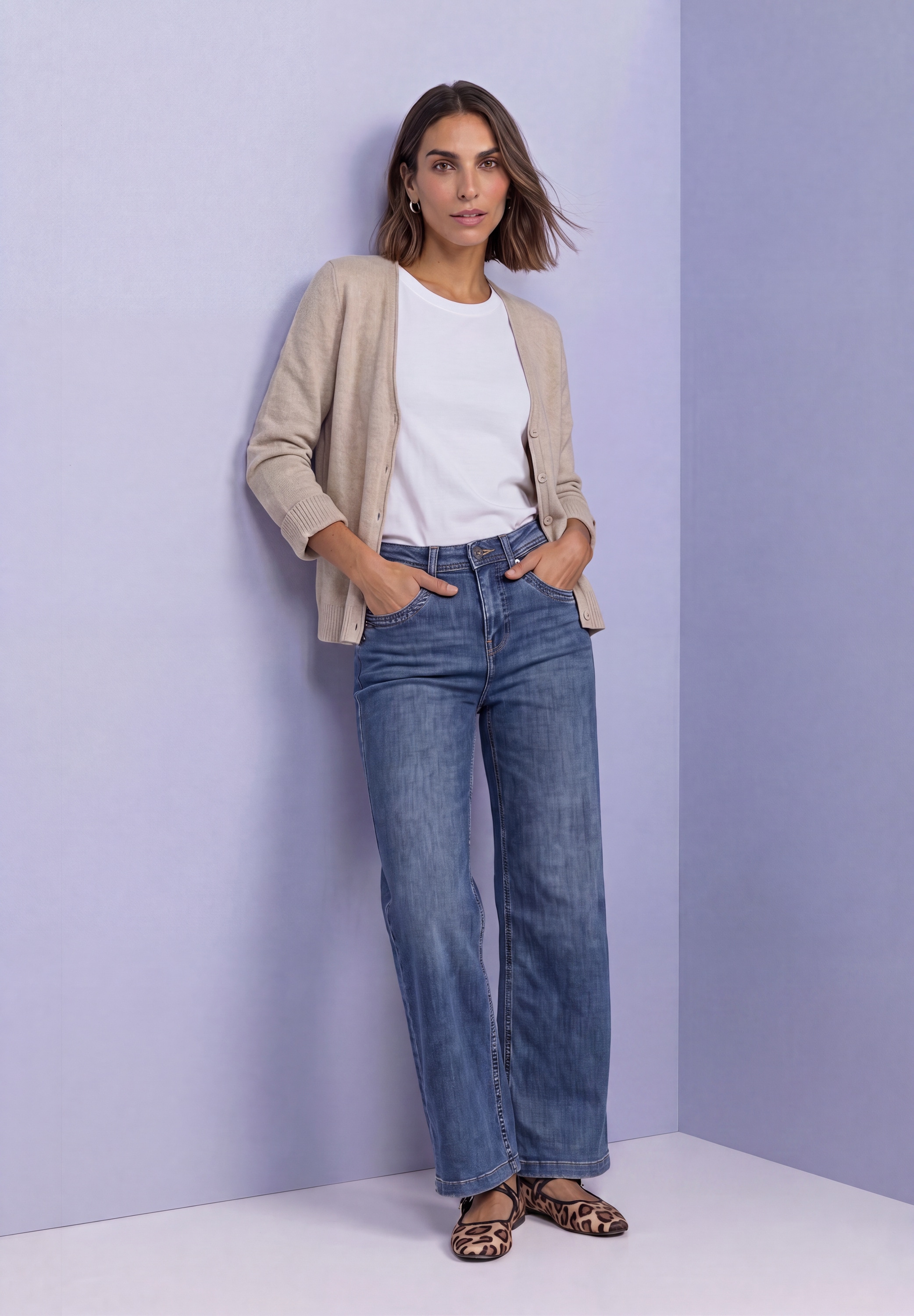 STREET ONE Cardigan avec col en V et patte de boutonnage