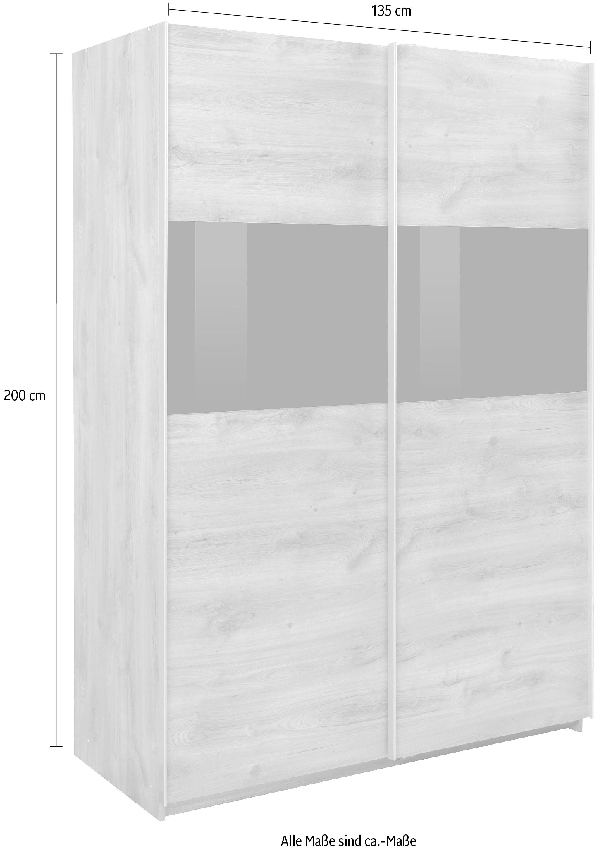 Wimex Schwebetürenschrank »Bramfeld TOPSELLER Kleiderschrank« mit Glaselementen und zusätzlichen Einlegeböden