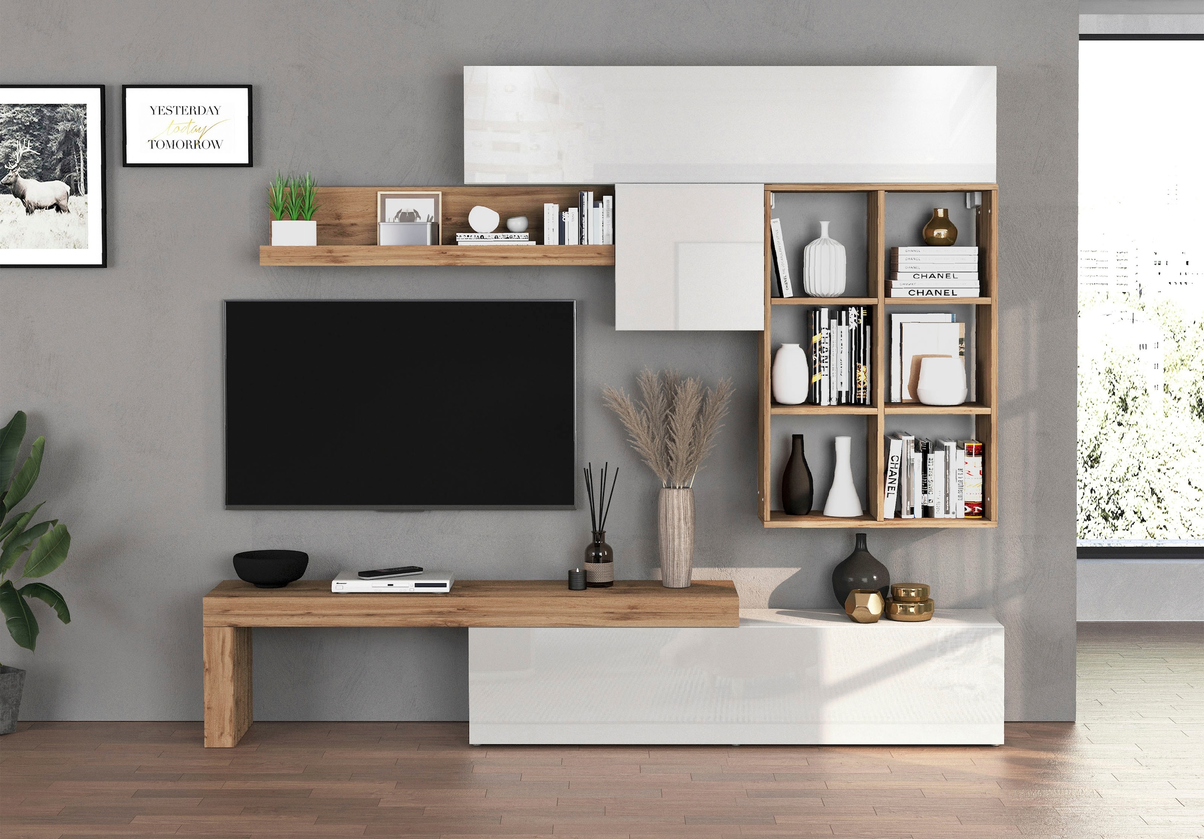 GOODproduct Meuble mural »Chronos Wohnwand, Medienwand, 5-er set« 5 cuis tlg.