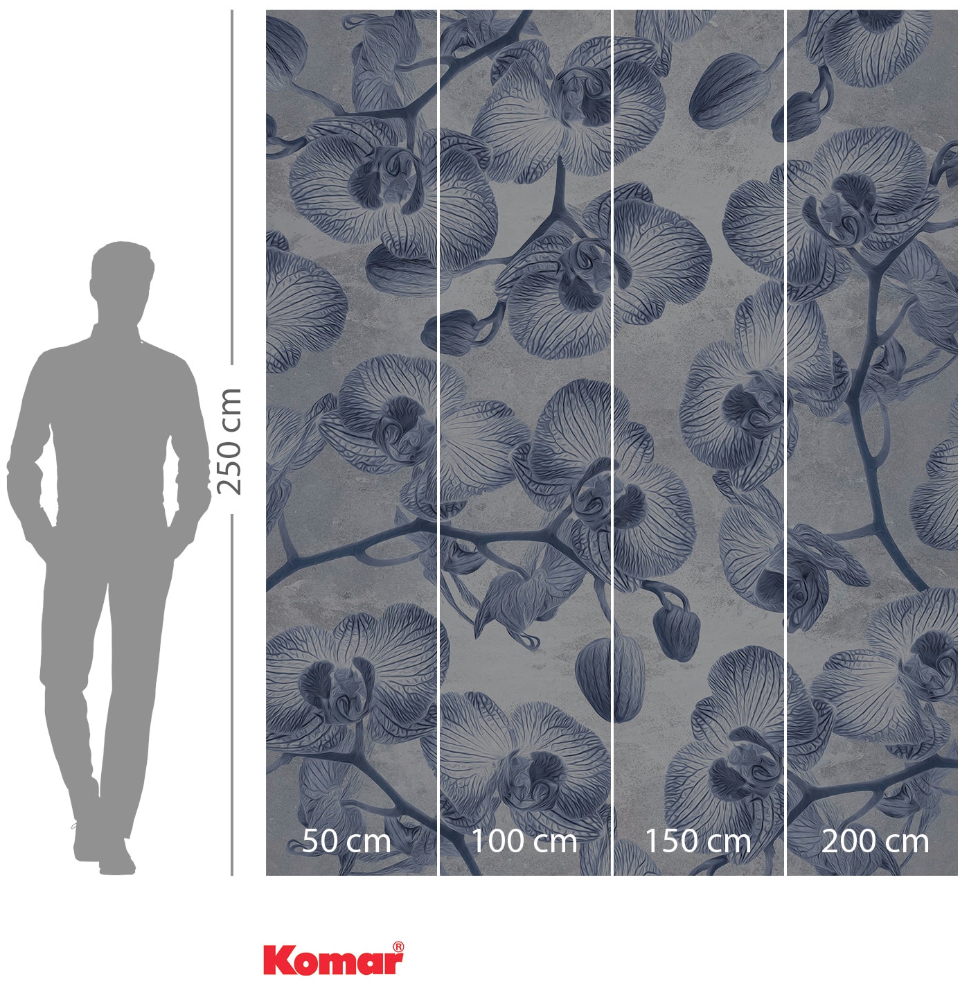 Komar Vliestapete »Digitaldruck Vlies -  Orchidée - Grösse 200 x 250 cm« bedruckt glatt Wohnzimmer, Schlafzimmer