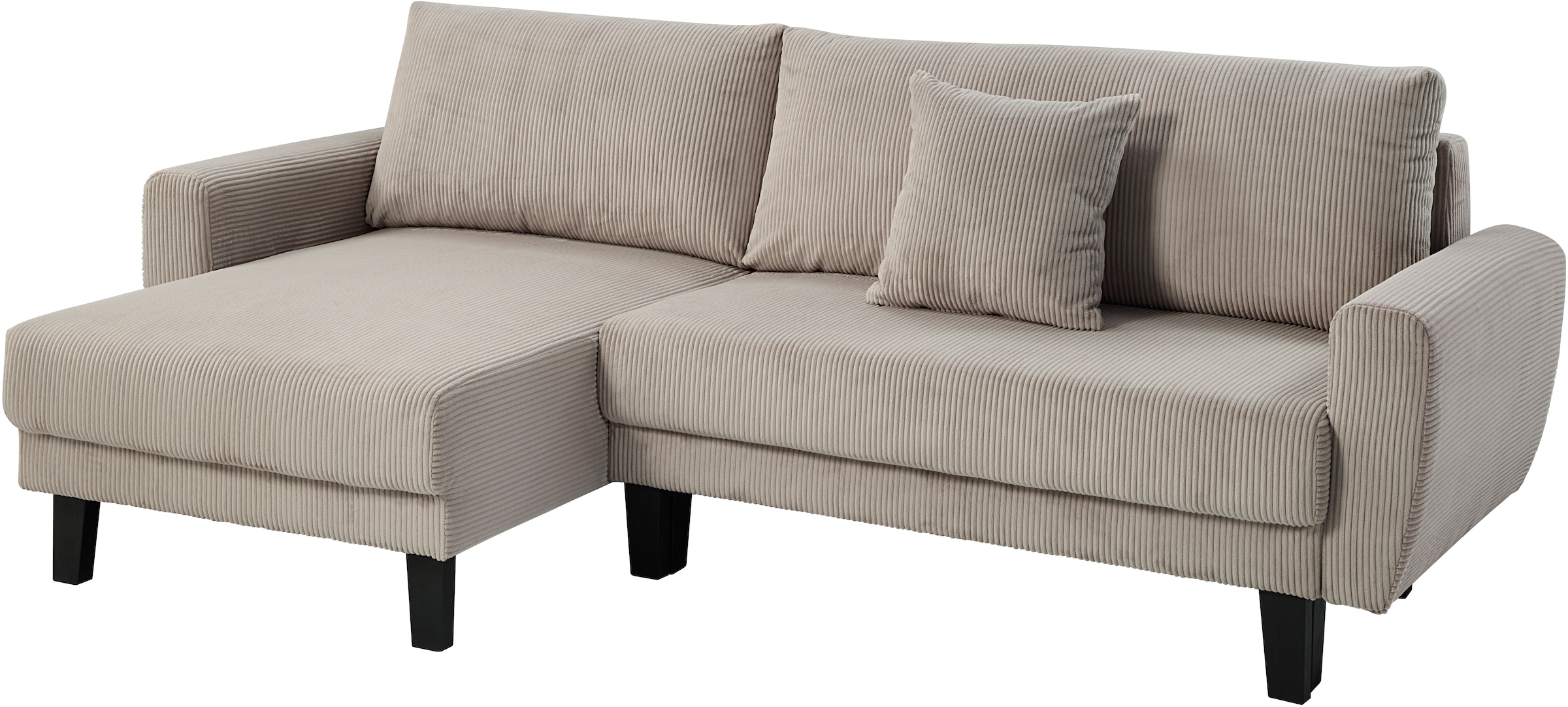 ATLANTIC home collection Ecksofa »Leonid L-Form« mit Schlaffunktion und Bettkasten