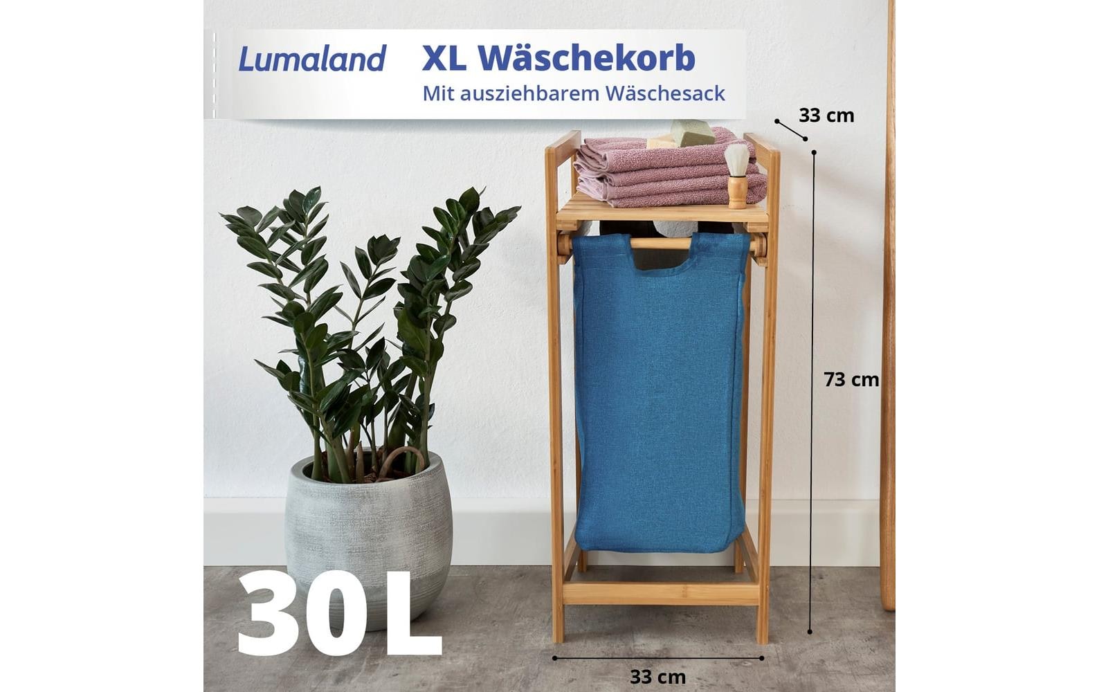 Lumaland Wäschekorb »Bambus 30 l«