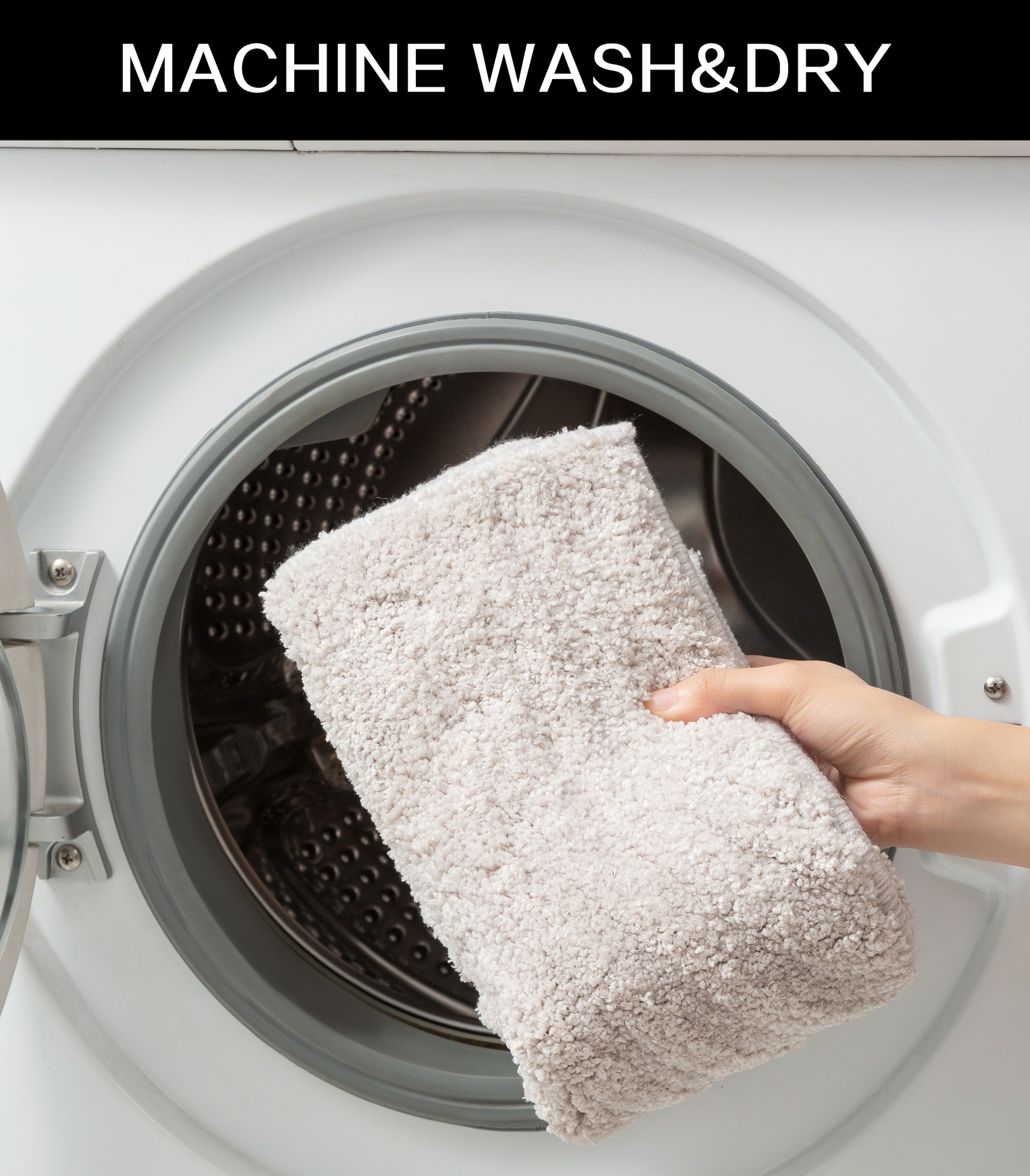 my home Badematte »Ognon, Scandi, Boho, modernes Muster« Höhe 15 mm rutschhemmend beschichtet fussbodenheizungsgeeignet | schnell trocknend | strapazierfähig Badteppich, Uni Farben, Hoch-Tief-Effekt