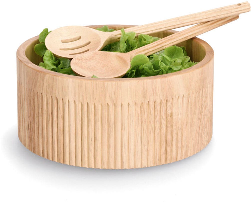 Zeller Present Schale 1 Stk. aus Holzwerkstoff Rillenmuster, Bambus, Ø 27 cm