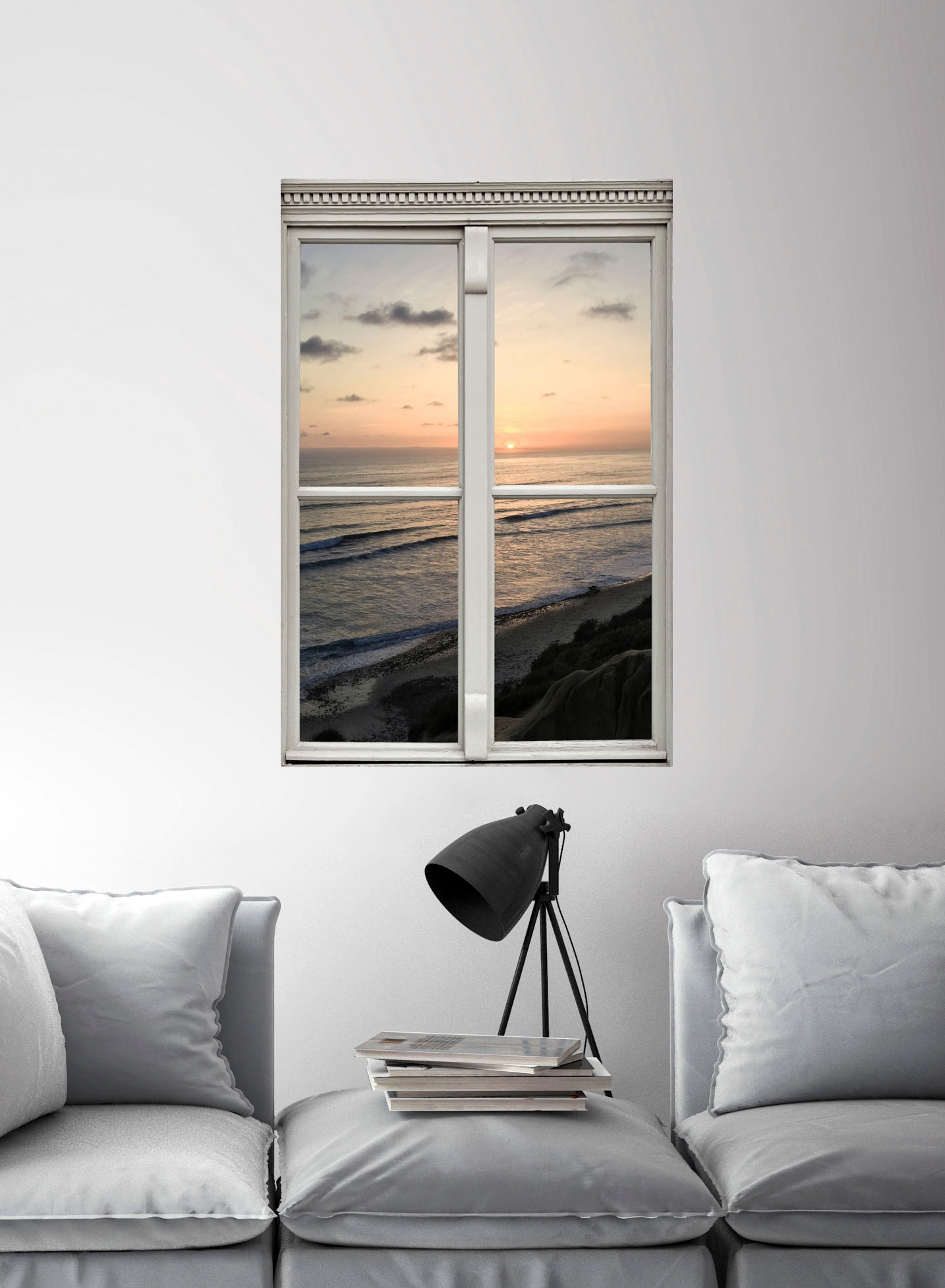 queence Wandsticker »Sonnenuntergang« Wandsticker, Wandbild, selbstklebend, 3D, Fenster