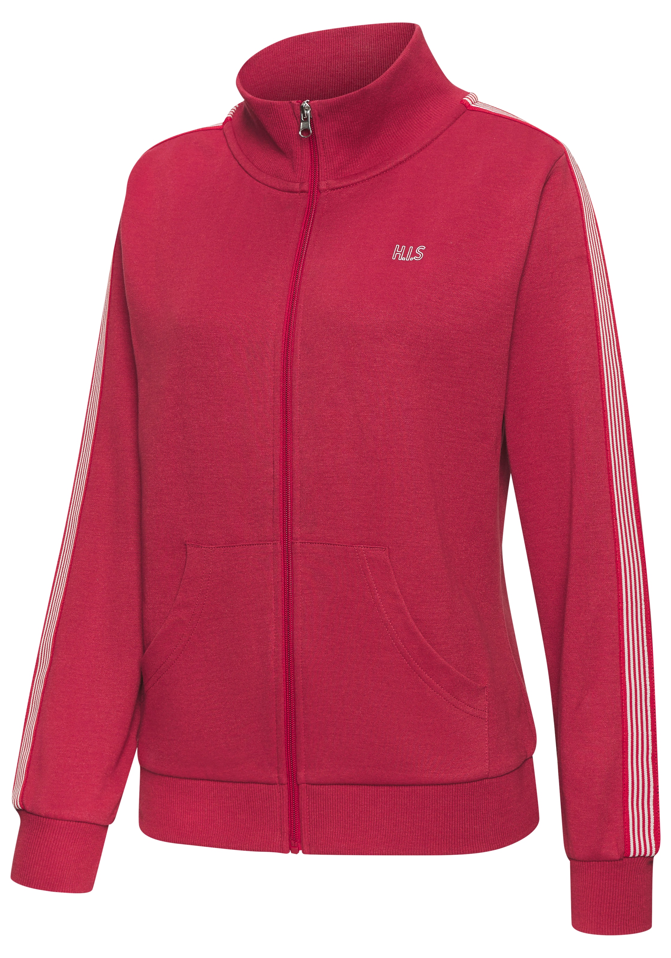 H.I.S Veste sweat mit gestreiftem Tape an den Ärmeln