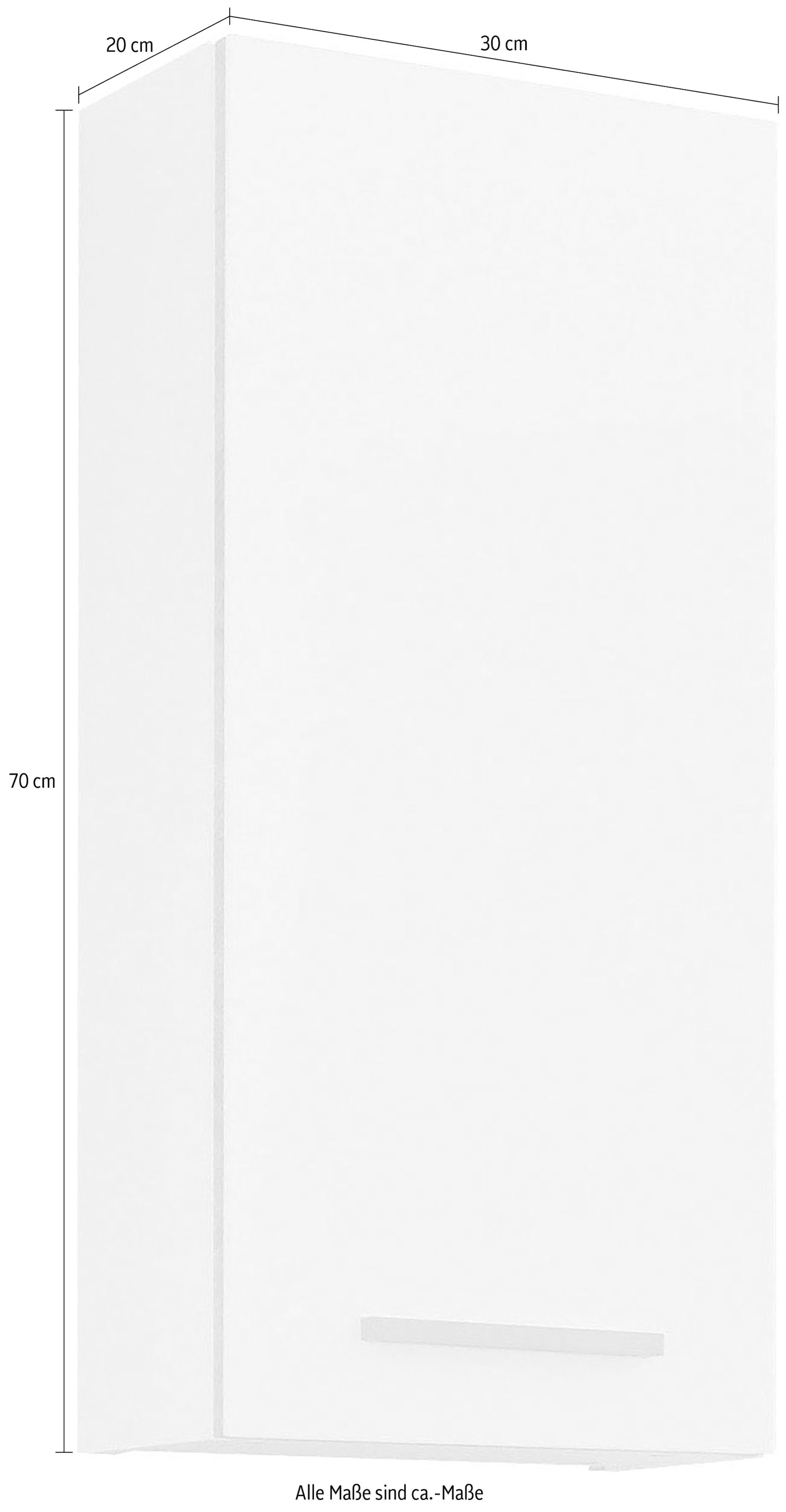 Saphir Hängeschrank »Quickset 931 Wand-Badschrank mit 1 Tür, Weiss Glanz, 30 cm breit« Badezimmer-Hängeschrank inkl. Türdämpfer, Holzgriff Eiche