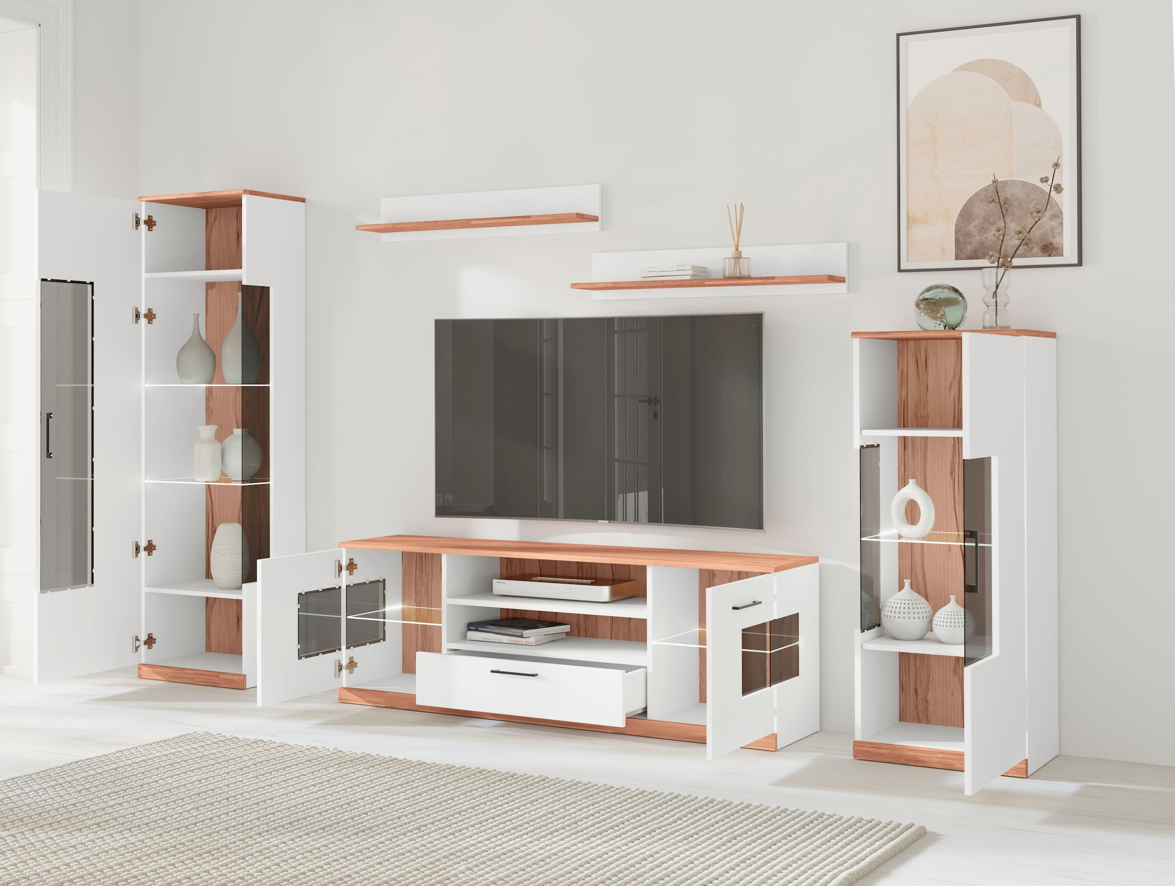 GOODproduct Wohnwand »Ribe Wohnwand Set-5 St.« Set, 5 Stk. tlg.