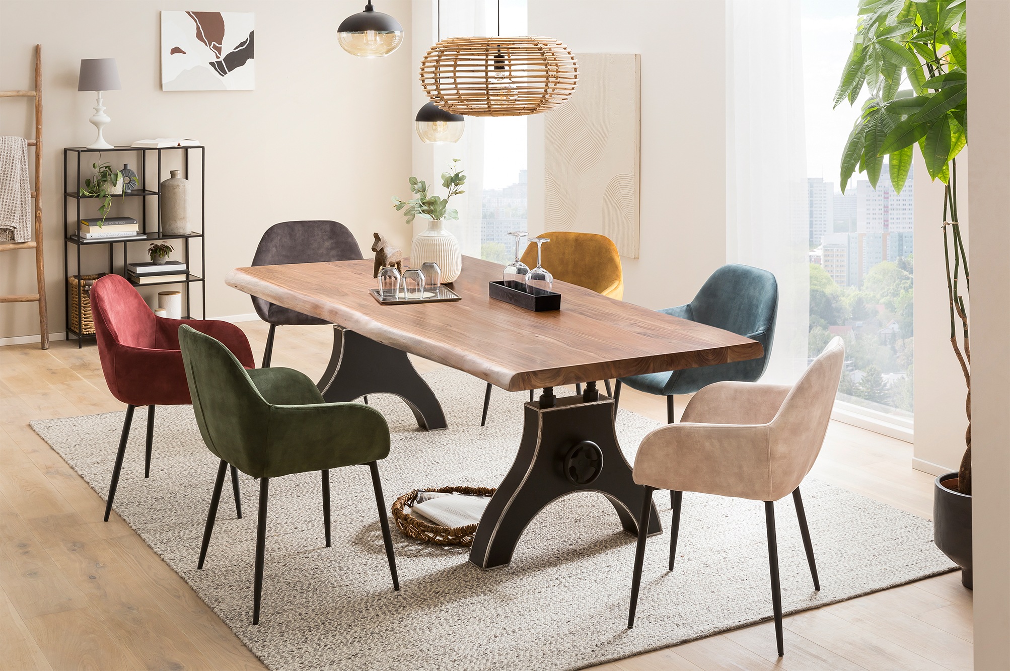 SIT Plateau de table »Manavgat aus massiver Akazie mit natürlicher Baumkante« 1 cuis tlg. Plateau en bois d'acacia de 56 mm d'épaisseur avec chant naturel comme sur l'arbre