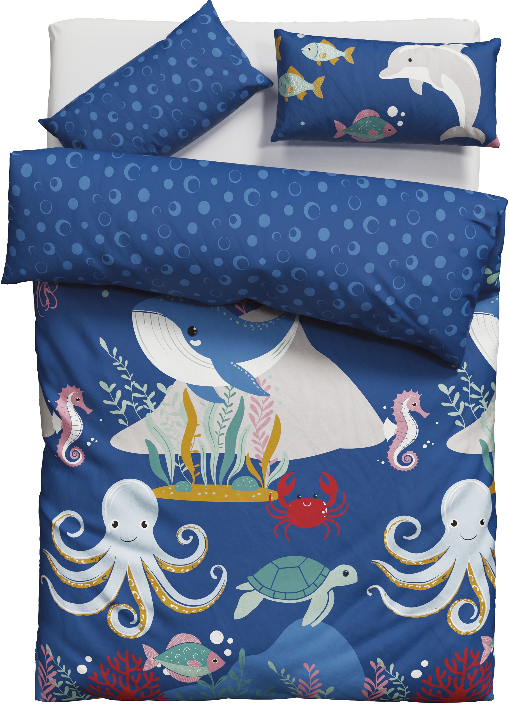 GOODproduct Linge de lit pour enfants »CUDDLEE« 2 cuis in vielen Designs: Dino,Einhorn,Weltraum,Baustelle,Herz,Trecker,Safari