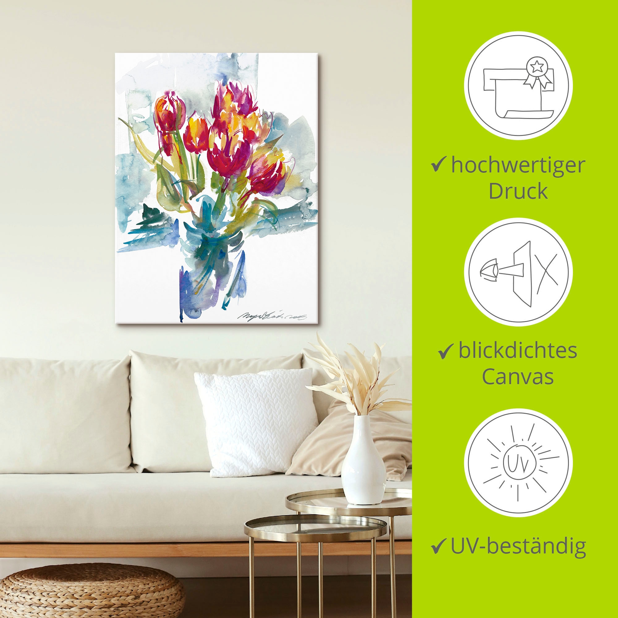 Artland Tableau sur toile »Blumenstrauss I« 1 cuis tlg. als Leinwandbild, Poster in verschied. Grössen