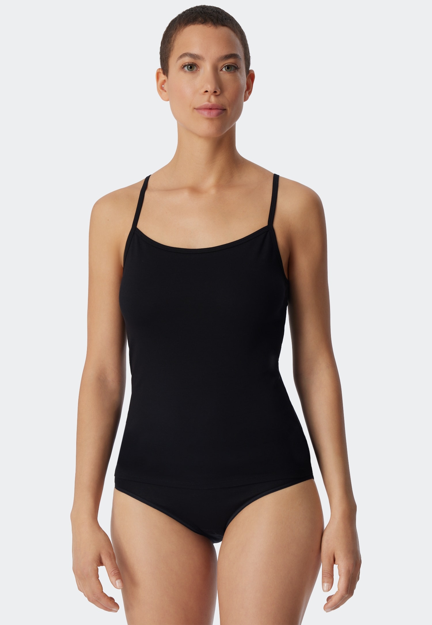 uncover by SCHIESSER Top à bretelles spaghetti »Uncover Cotton« tiefer Rundhalsausschnitt, schmale Träger, elastisch, weich
