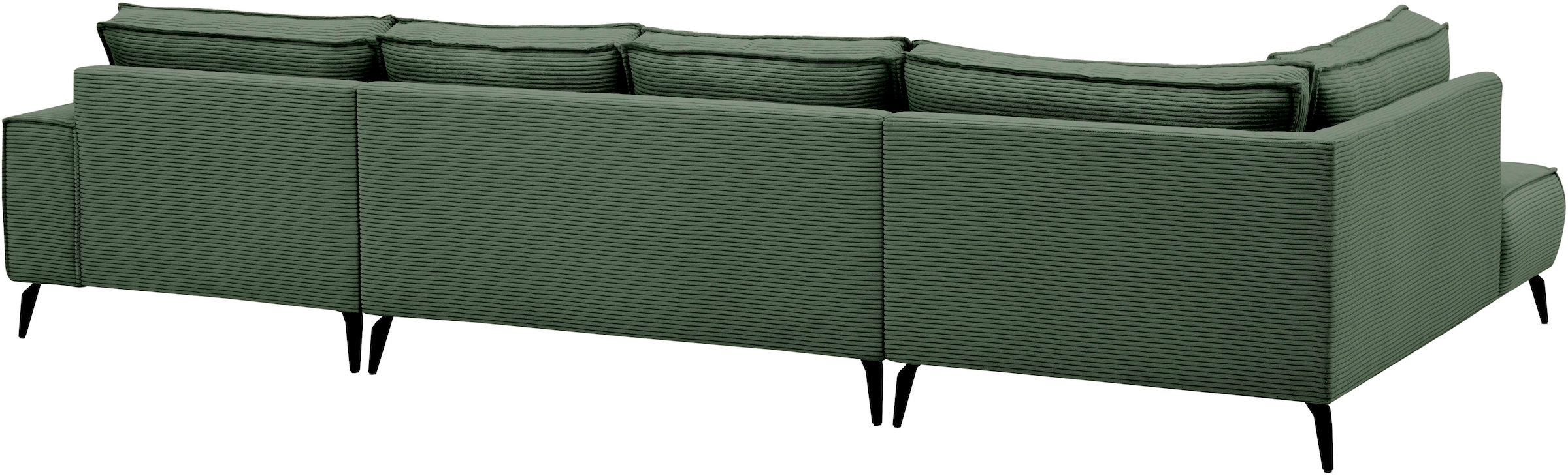 Home affaire Wohnlandschaft »mit Hocker, TVINNU, moderne U-Form in Cord oder Leinenoptik« Recamiere rechts/links, stellbar zum Schlafsofa (Krokodilverbinder)