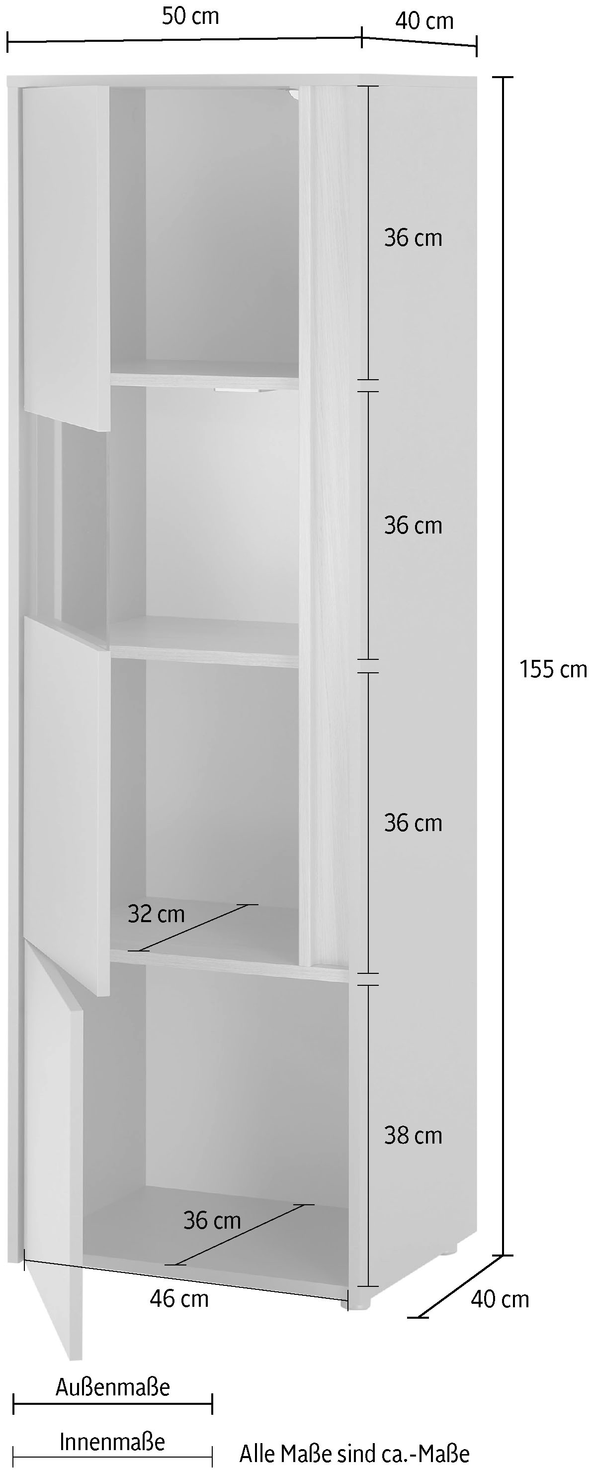 Home affaire Vitrine »City/Giron, moderner Hochschrank, Glasvitrine« zeitlos, modern, ausreichend Stauraum, vielseitig einsetzbar