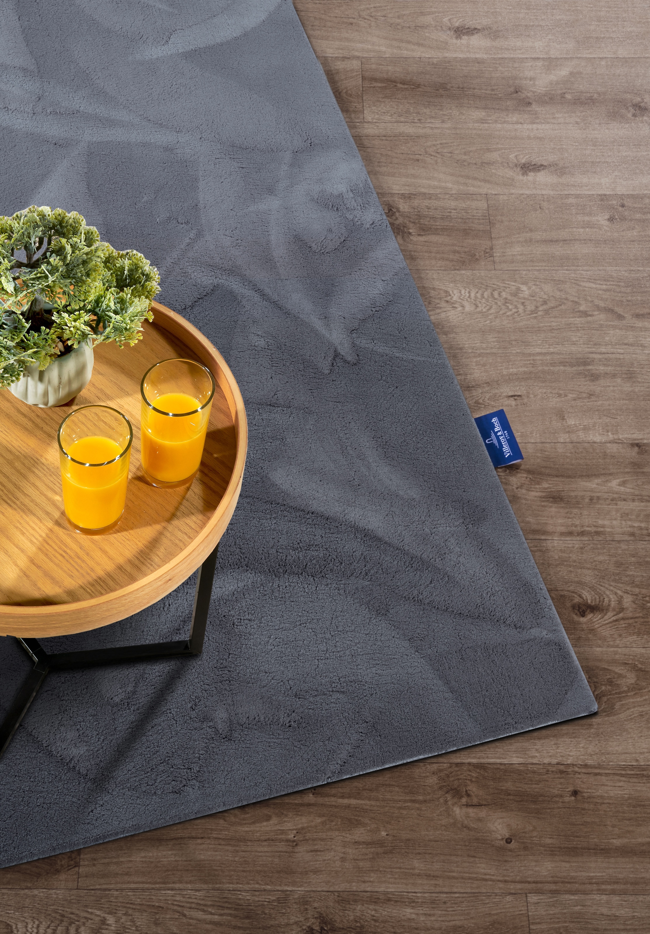 Villeroy & Boch Tapis »Leon« Rectangulaire 15 mm Höhe Langflor, Shaggy, uni, flauschig weich, glänzend, Kaninchenfell Haptik