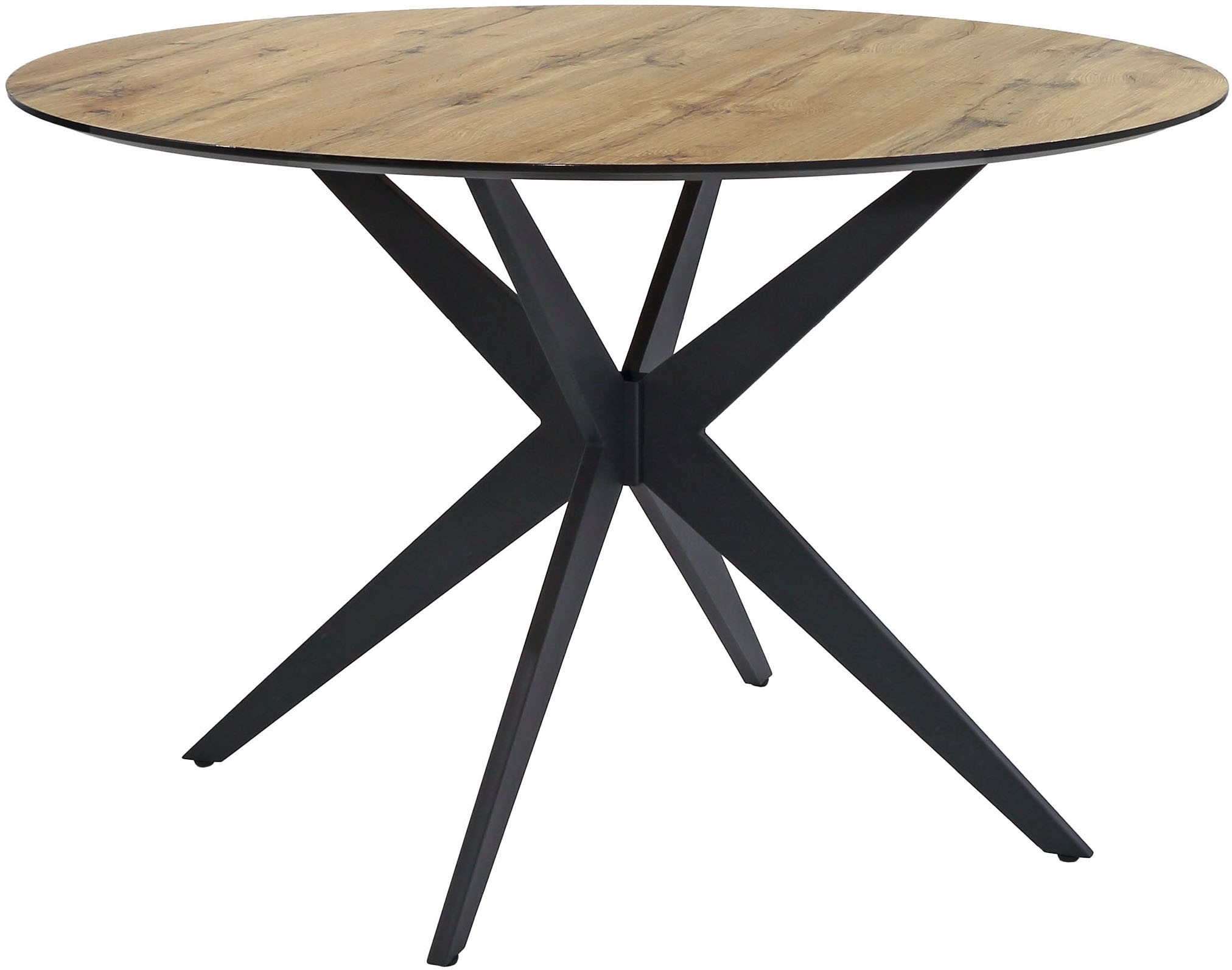 Jockenhöfer Gruppe Ensemble de salle à manger »Thilo/Florina, Sitzgruppe (Set, 5-tlg, 1 Tisch und 4 Stühle)« 5 tlg. Table diamètre 120 cm, chêne sauvage, chaises pivotantes à 360°