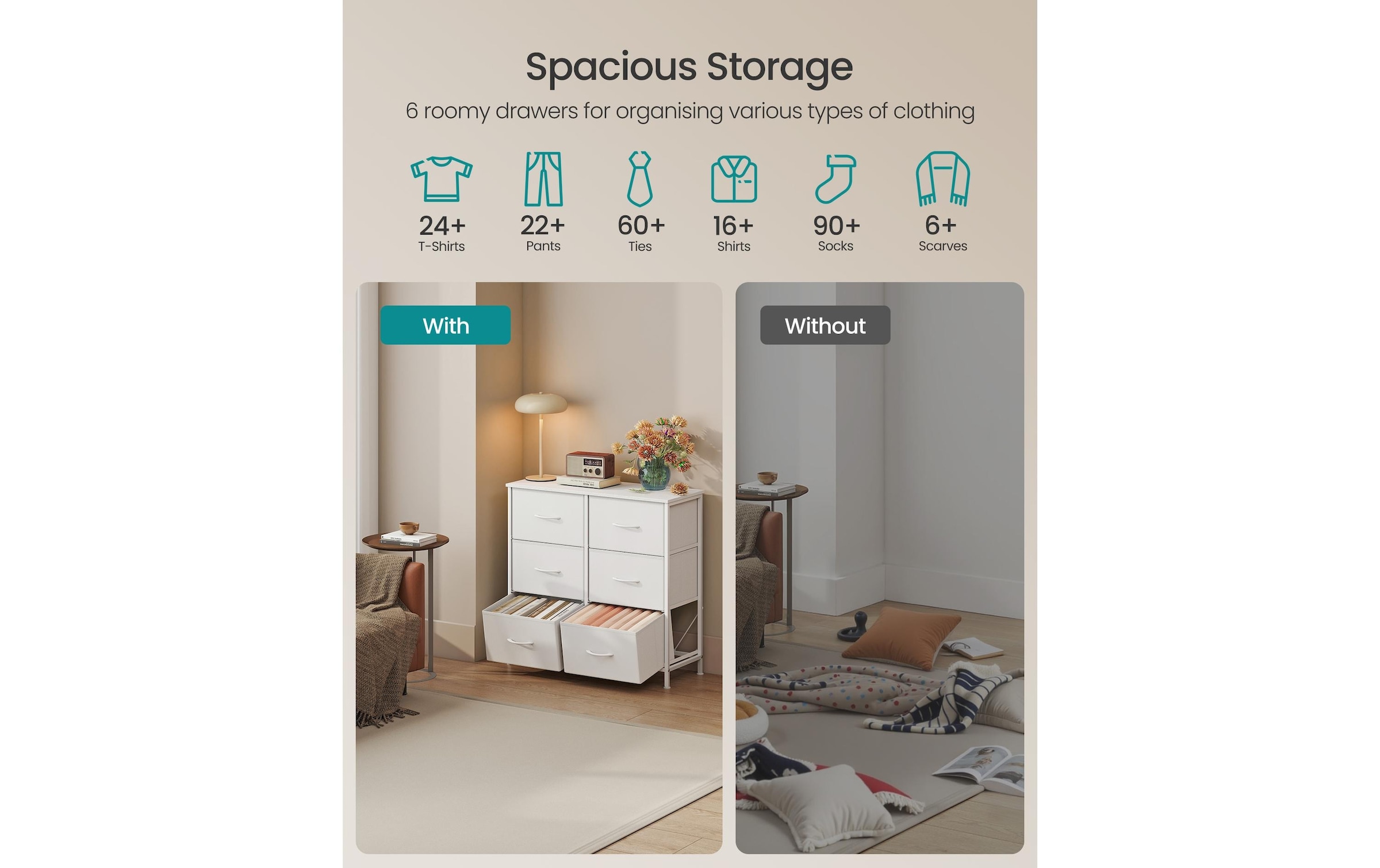 SONGMICS Kommode »73.7 x 76.7 cm«