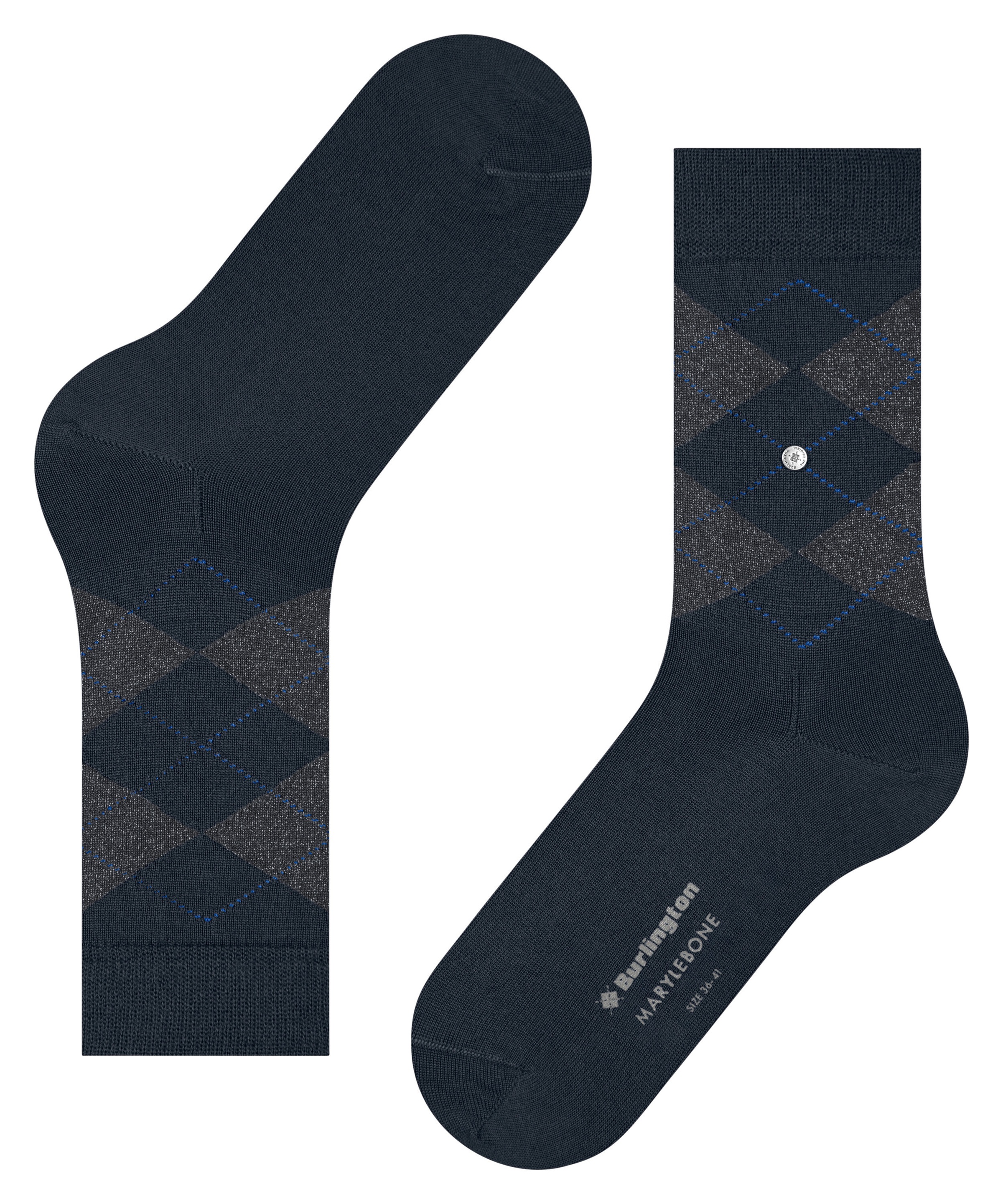 Burlington Socken »Marylebone Glitter« Einheitsgrösse 36-41, Argyle-Muster, Lurex-Fäden, wärmend