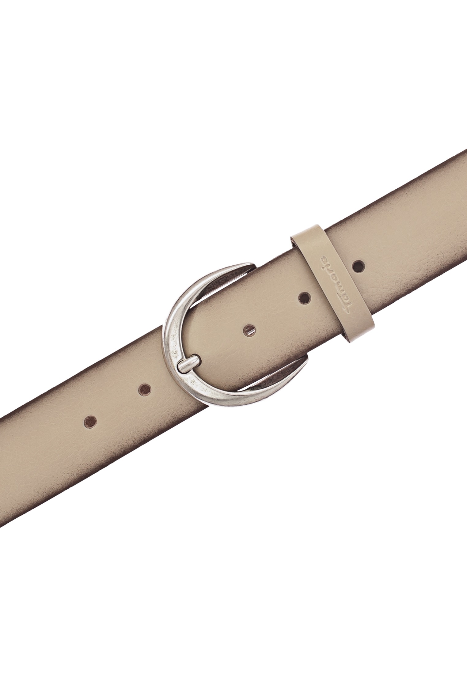 Tamaris Ceinture en cuir »Charlotte Silver« avec boucle ardillon demi-ronde argent poli, largeur 4 cm