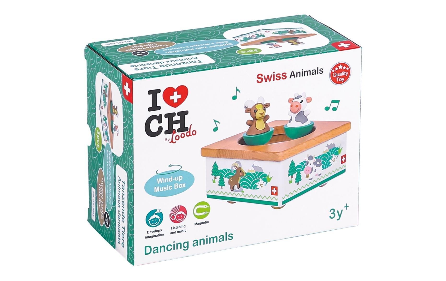 Spielba Lernspielzeug »Musikdose Steinbock & Kuh« Hochwertige Musikdose aus Holz mit beruhigender Melodie