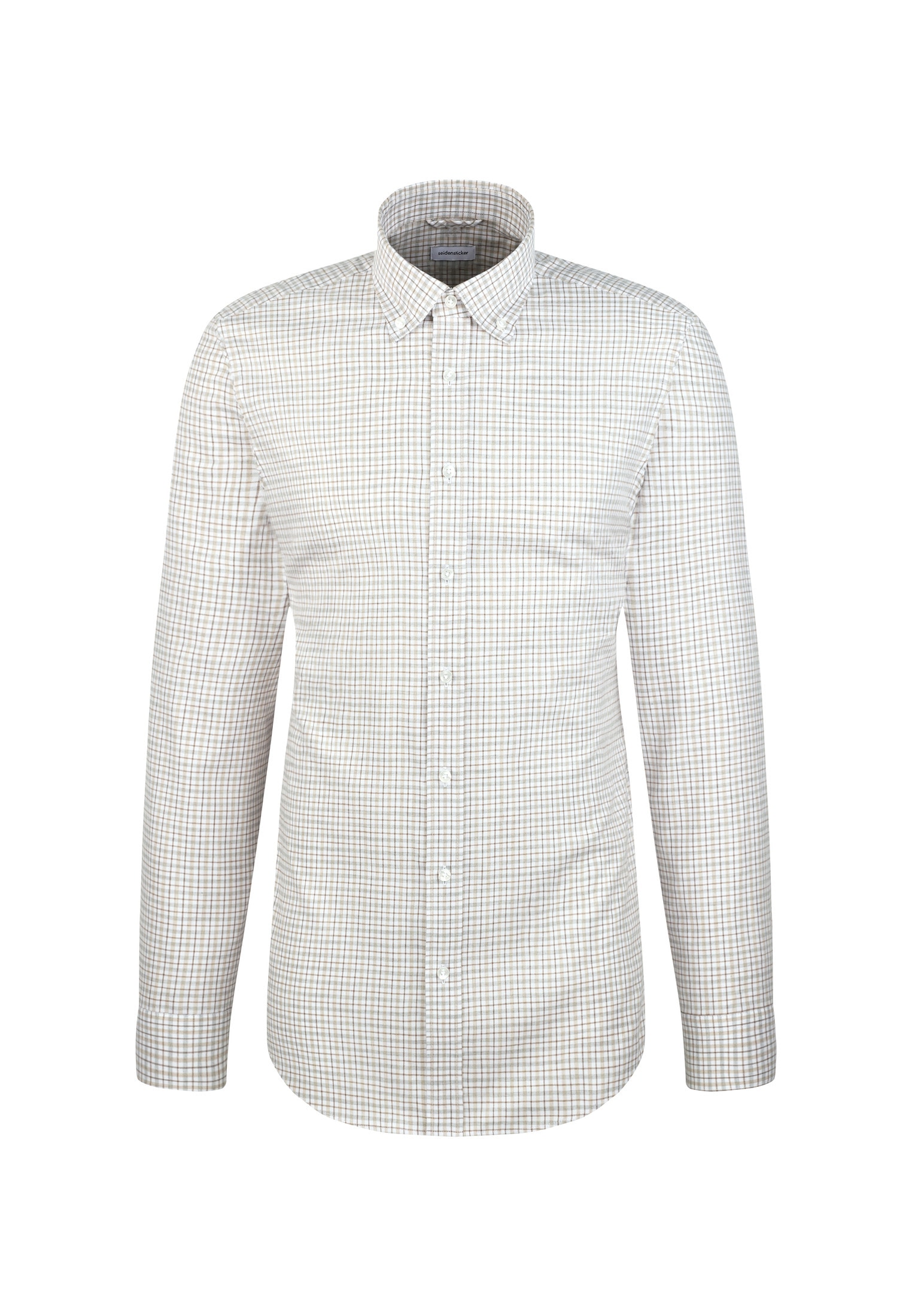 seidensticker Chemise en flanelle »Schwarze Rose« Shaped 1/1 Button-Down-Kragen Karo