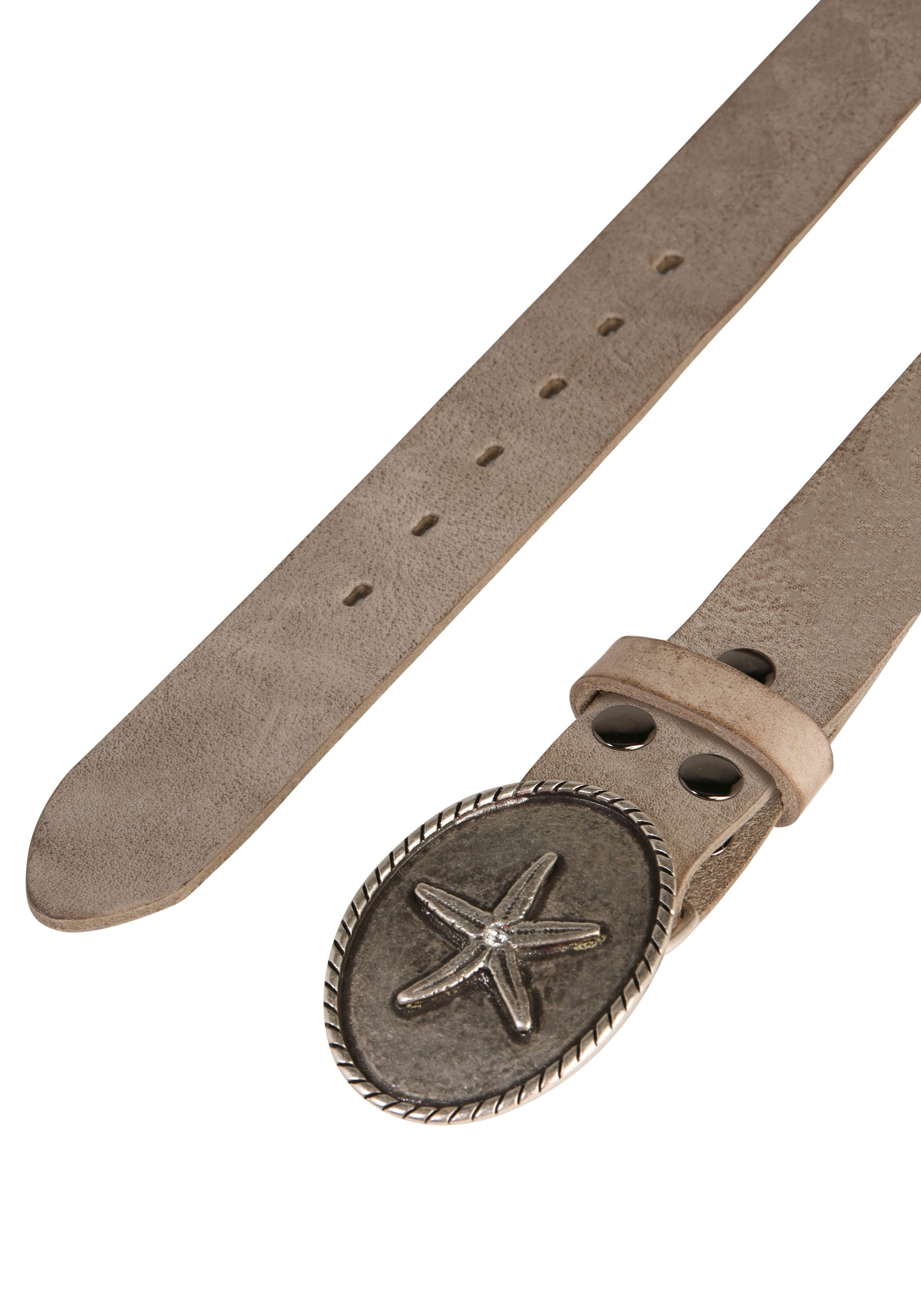 Rettungsring Gürtel Ledergürtel Schliesse »Seestern Oval Silber Mit Swarovski-Kristall Veredelt«