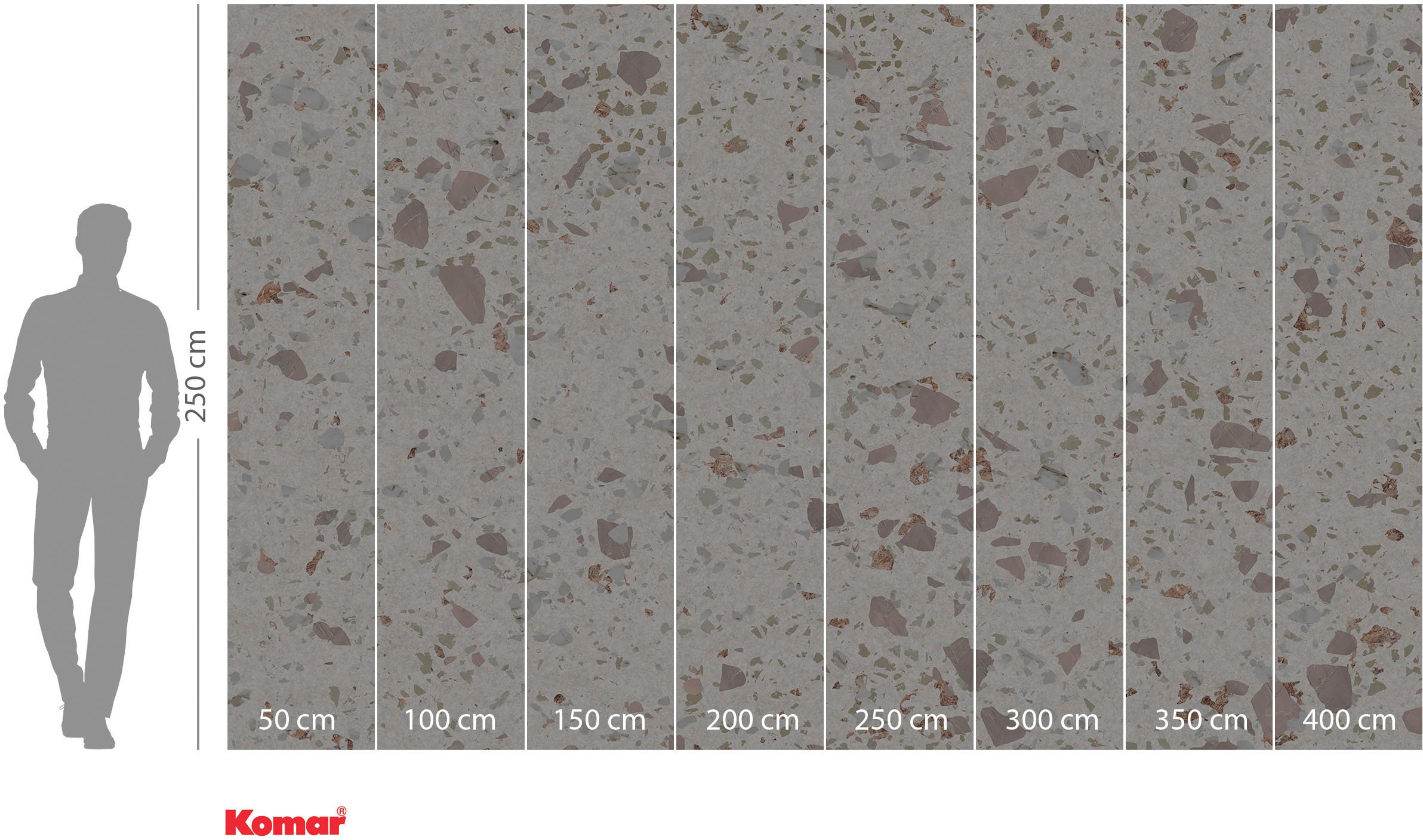 Komar Papier peint intissé »Digitaldruck Vlies -  Tasteful Terrazzo - Grösse 400 x 250 cm« imprimé Wohnzimmer, Schlafzimmer