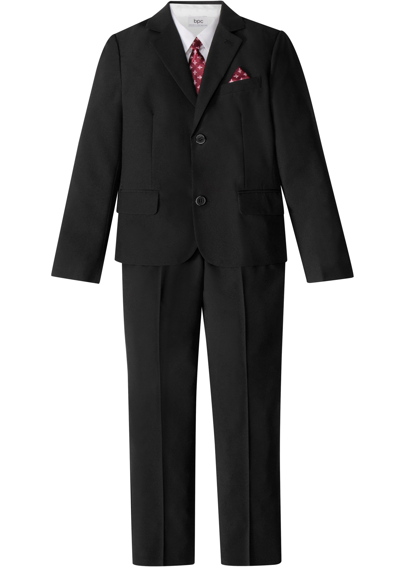 bonprix Costume Ensemble, 4 tlg. normale bestehend aus Hose mit verstellbarem Bund, Hemd, Sakko und Krawatte
