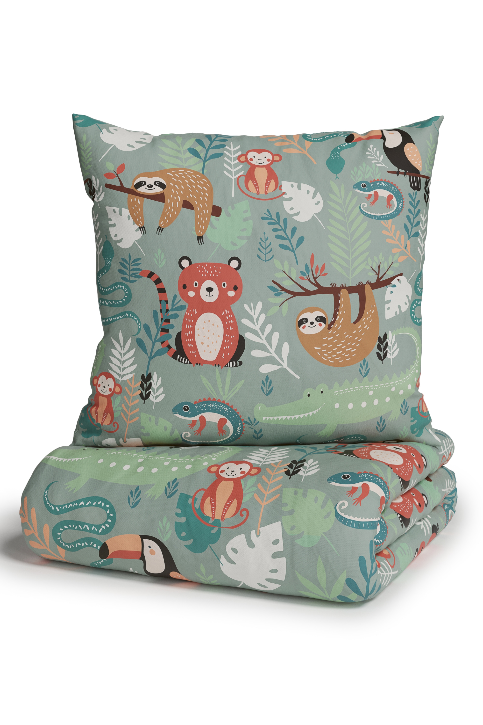 Lüttenhütt Linge de lit pour enfants »CUDDLEE« 2 cuis tlg. in vielen Designs: Dino,Einhorn,Weltraum,Baustelle,Herz,Trecker,Safari