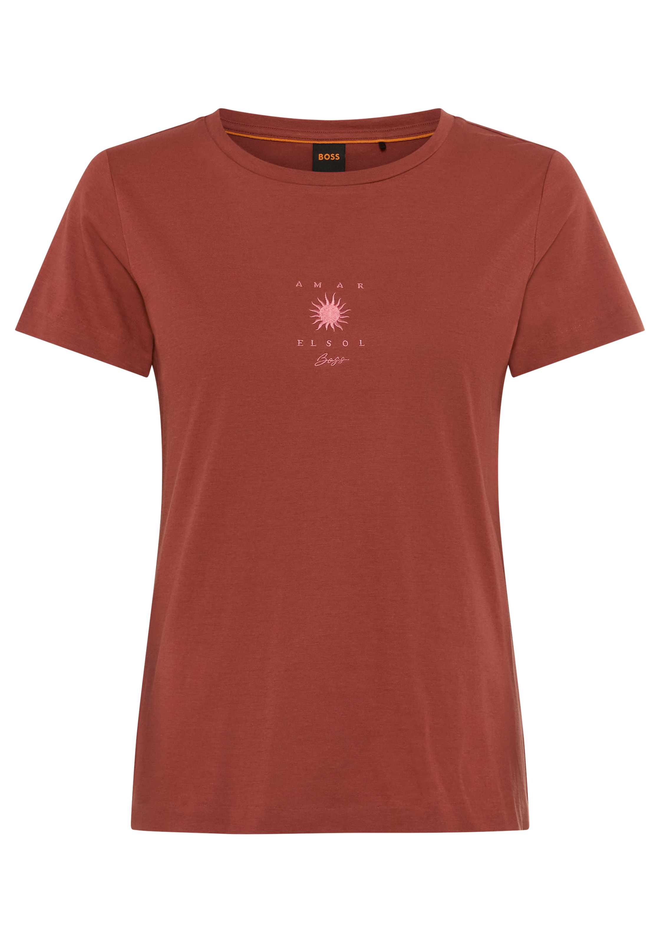 BOSS ORANGE T-Shirt »Elove Premium Damenmode« im Slim Fit, bestickt
