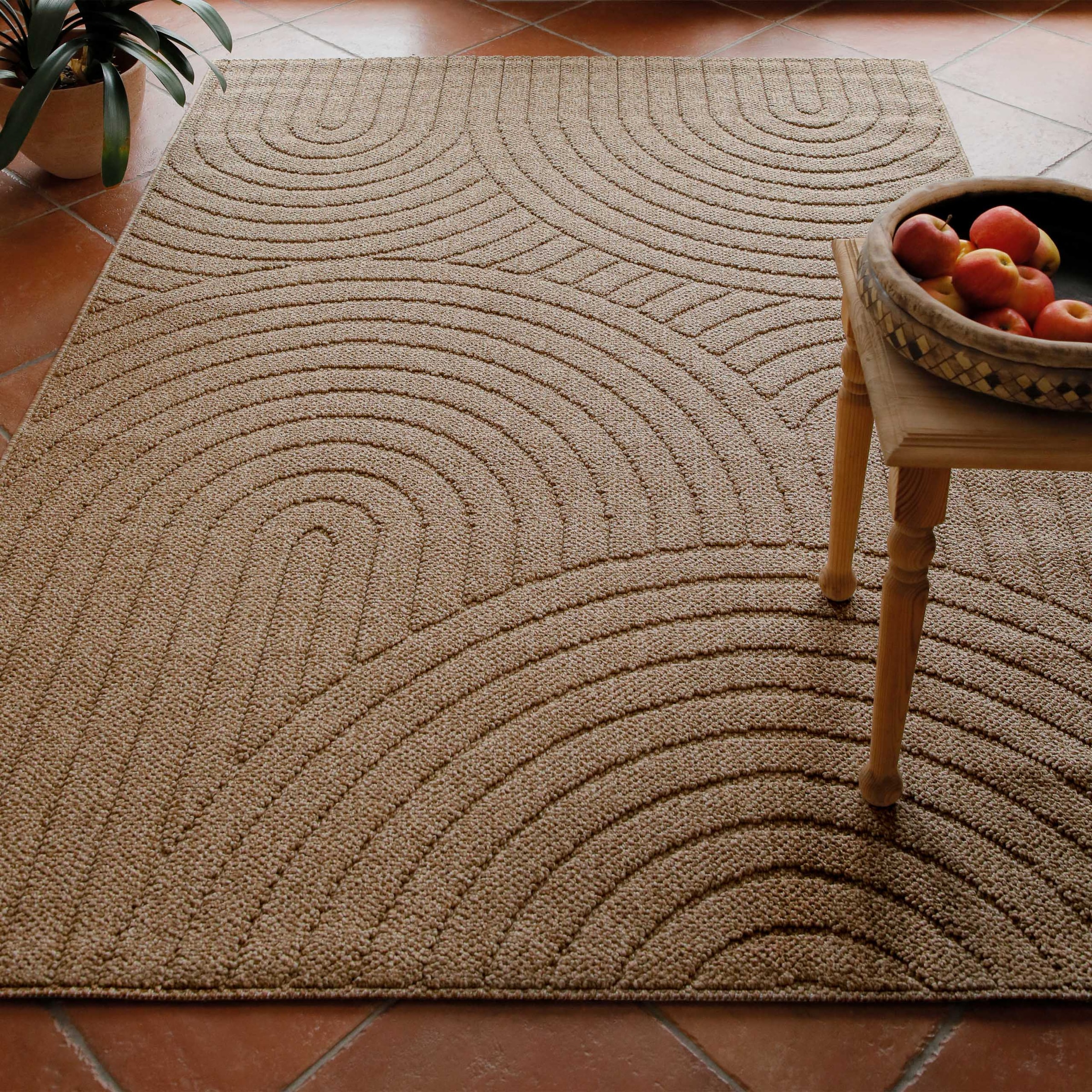 Wecon home Tapis »Monoq« Rectangulaire 12 mm Höhe Flachgewebe, wetterfest, Retro Design, robust, In- & Outdoor Teppich