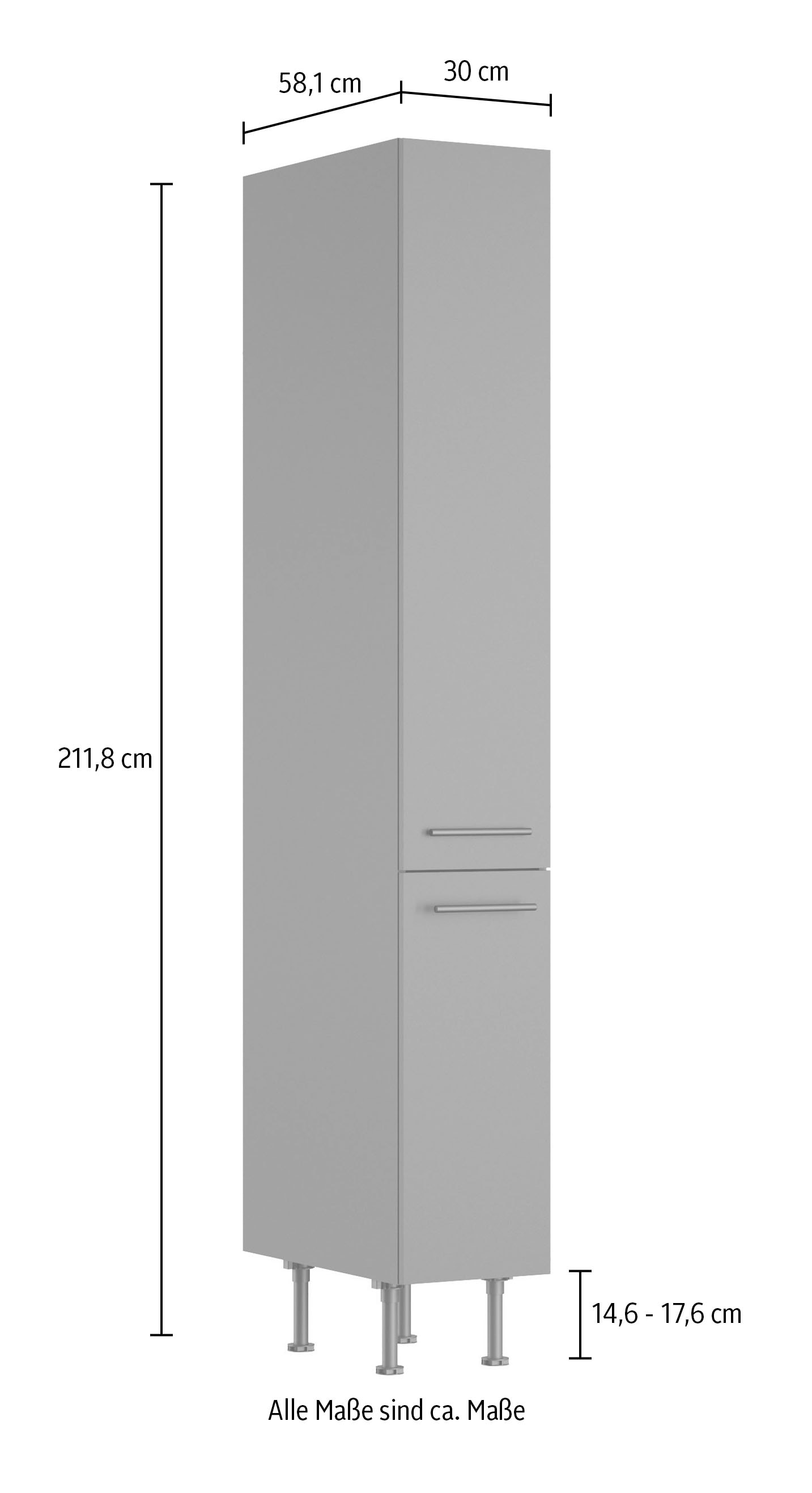 OPTIFIT Apothekerschrank Breite 30 cm, mit 2 Auszügen, höhenverstellbare Füsse