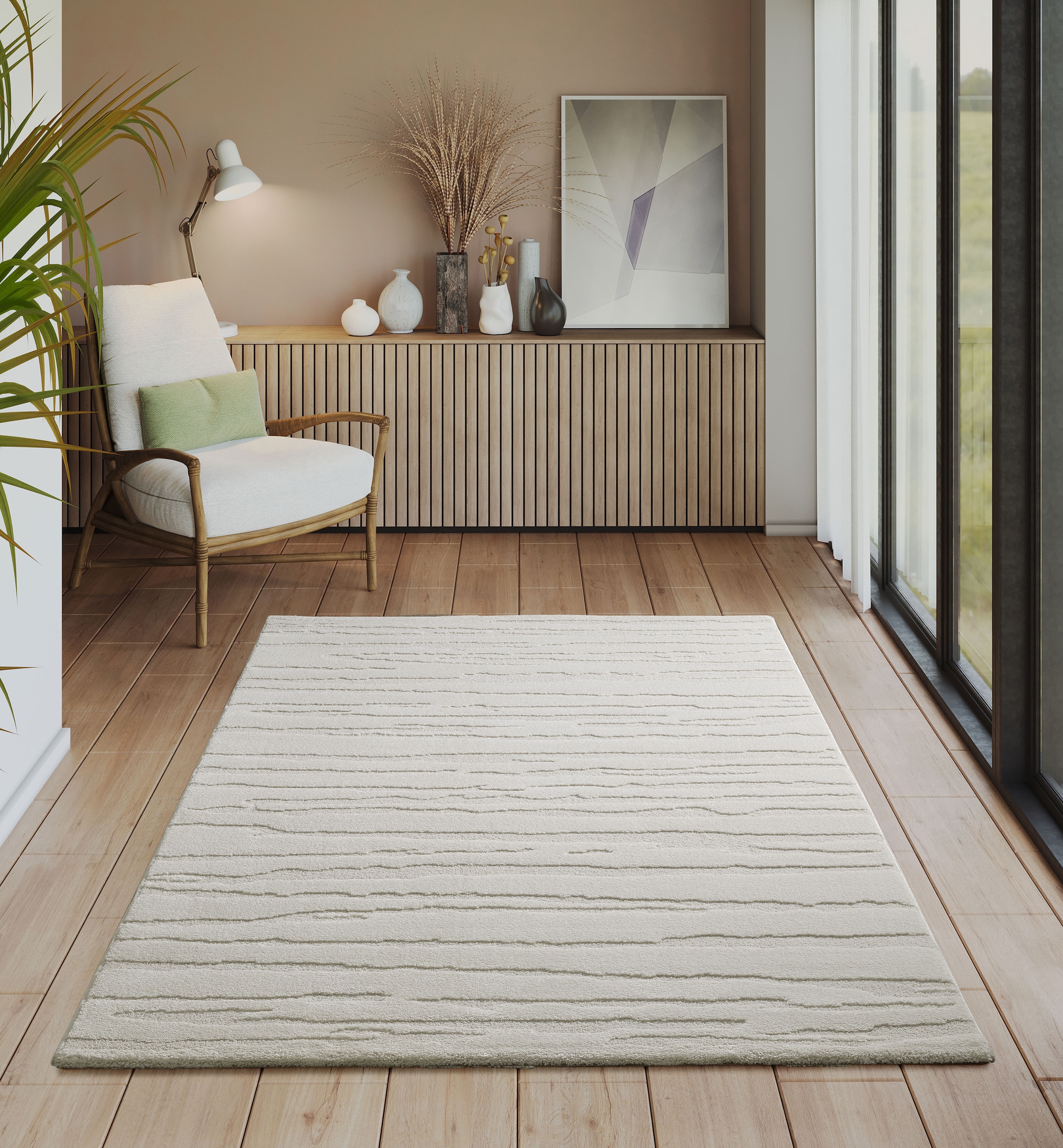 the carpet Tapis »Everest« Rectangulaire 14 mm Höhe moderner Wohnzimmer Teppich hohe Flordichte