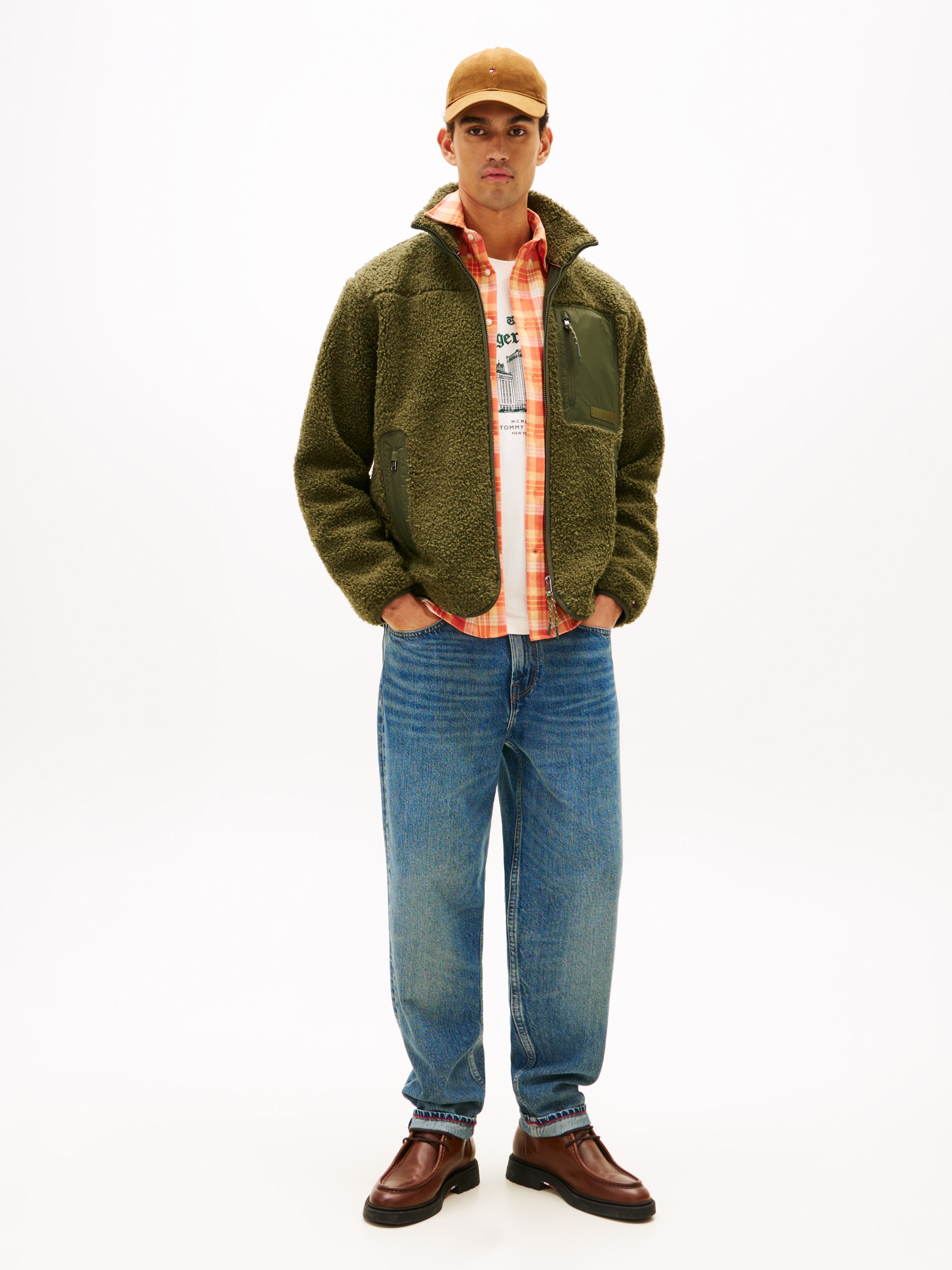 Tommy Hilfiger Sweatjacke »TEDDY FLEECE ZIP THROUGH« Übergangsjacke Herbstjacke Teddy Plüsch Soft Jacke