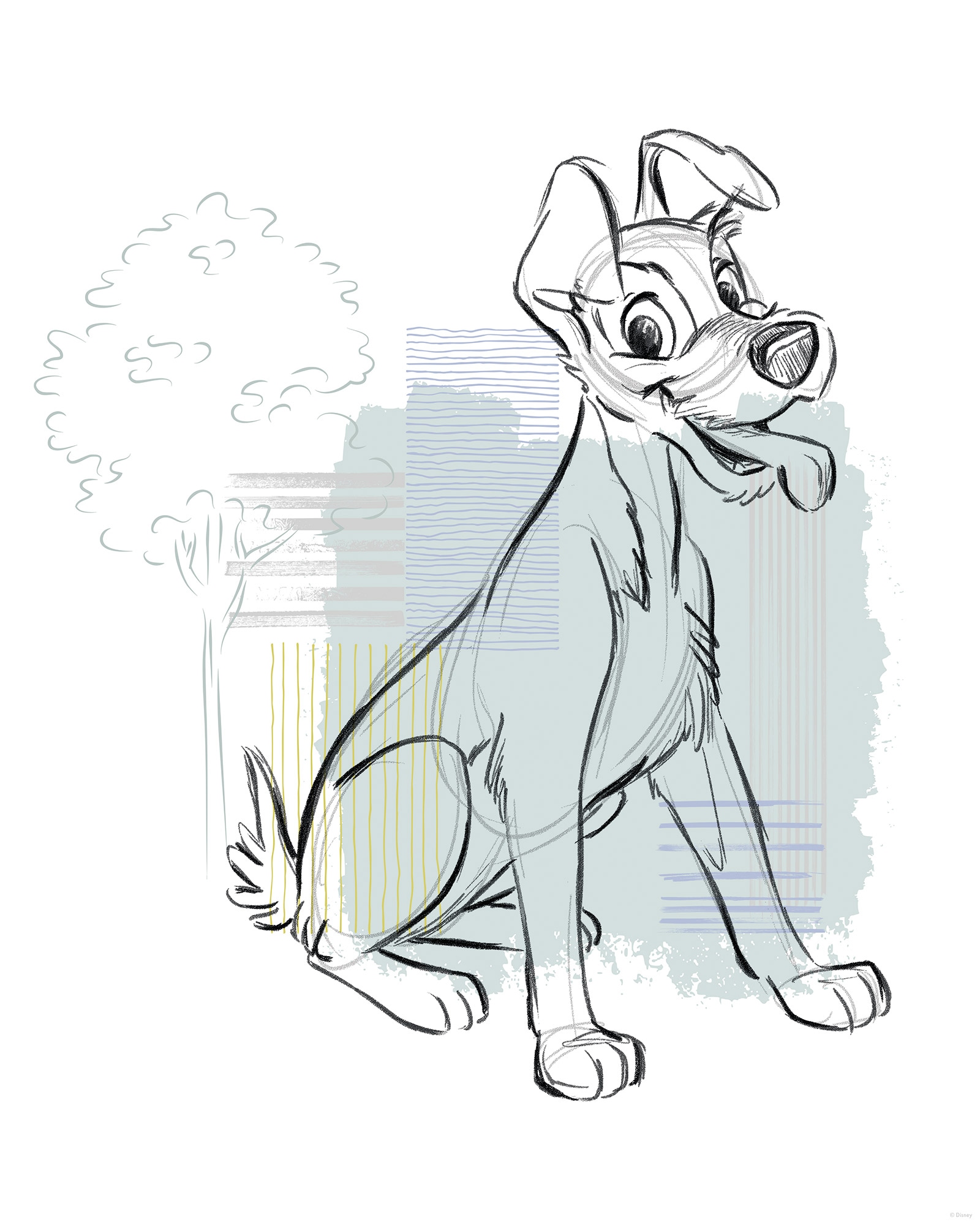 Komar Wandbild »Disney Lady and the Tramp Hello Tramp« Disney Set, 1 Stk. tlg. 40 x 50 cm (Breite x Höhe) - Kinderzimmer, Dekoration