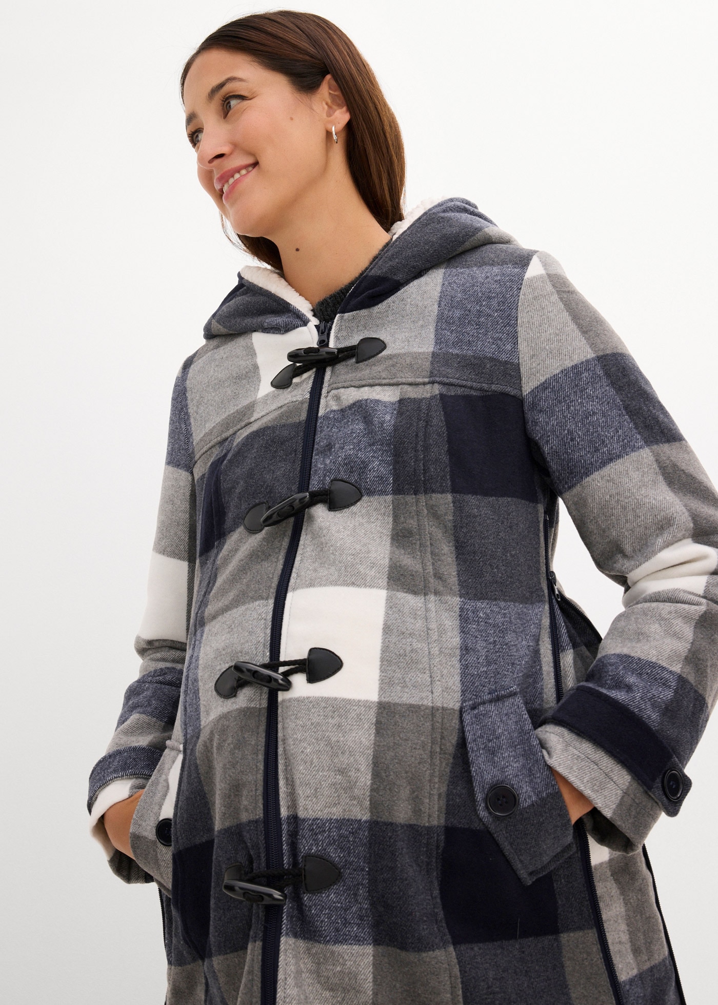 bonprix Umstandsjacke »Woll-Umstandsjacke mit Teddyfutter / Tragejacke« mit Kapuze Woll-Umstandsjacke mit Teddyfutter / Tragejacke