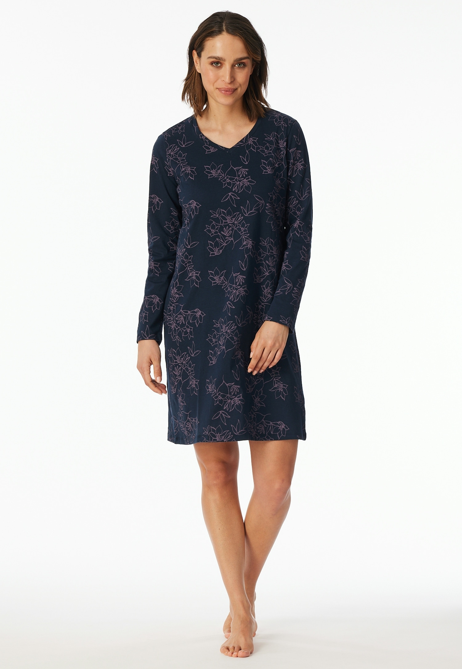 uncover by SCHIESSER Nachthemd »Uncover Nightwear« 0,  Baumwolle, Single Jersey-Qulität, V-Neck, weich, atmungsaktiv