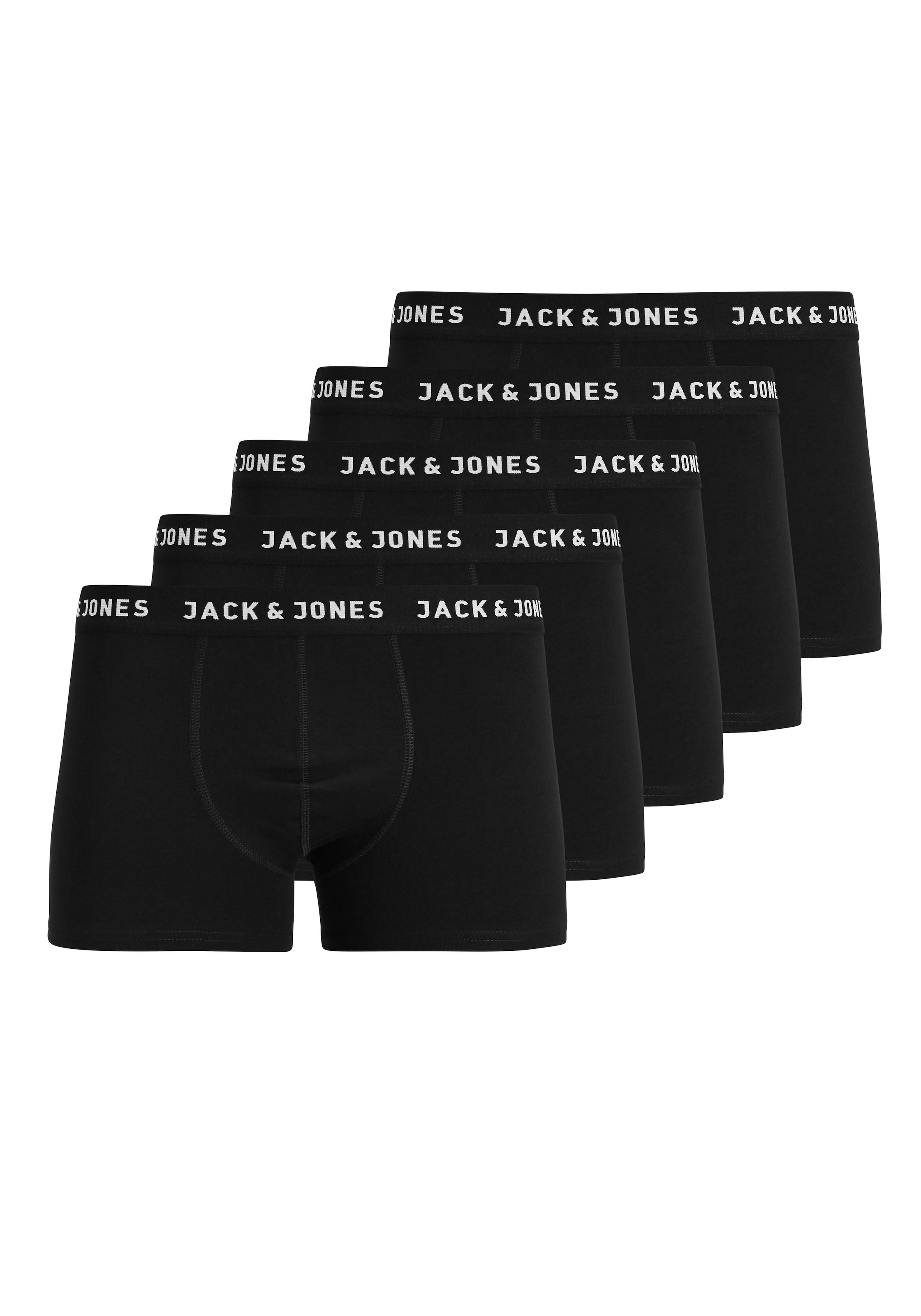 Jack & Jones Boxer »JACHUEY im Fünferpack mit toniger Naht und elastischem Bund« Packung, 5 Stk. unifarben, modisch, eng anliegend, Baumwollmischung