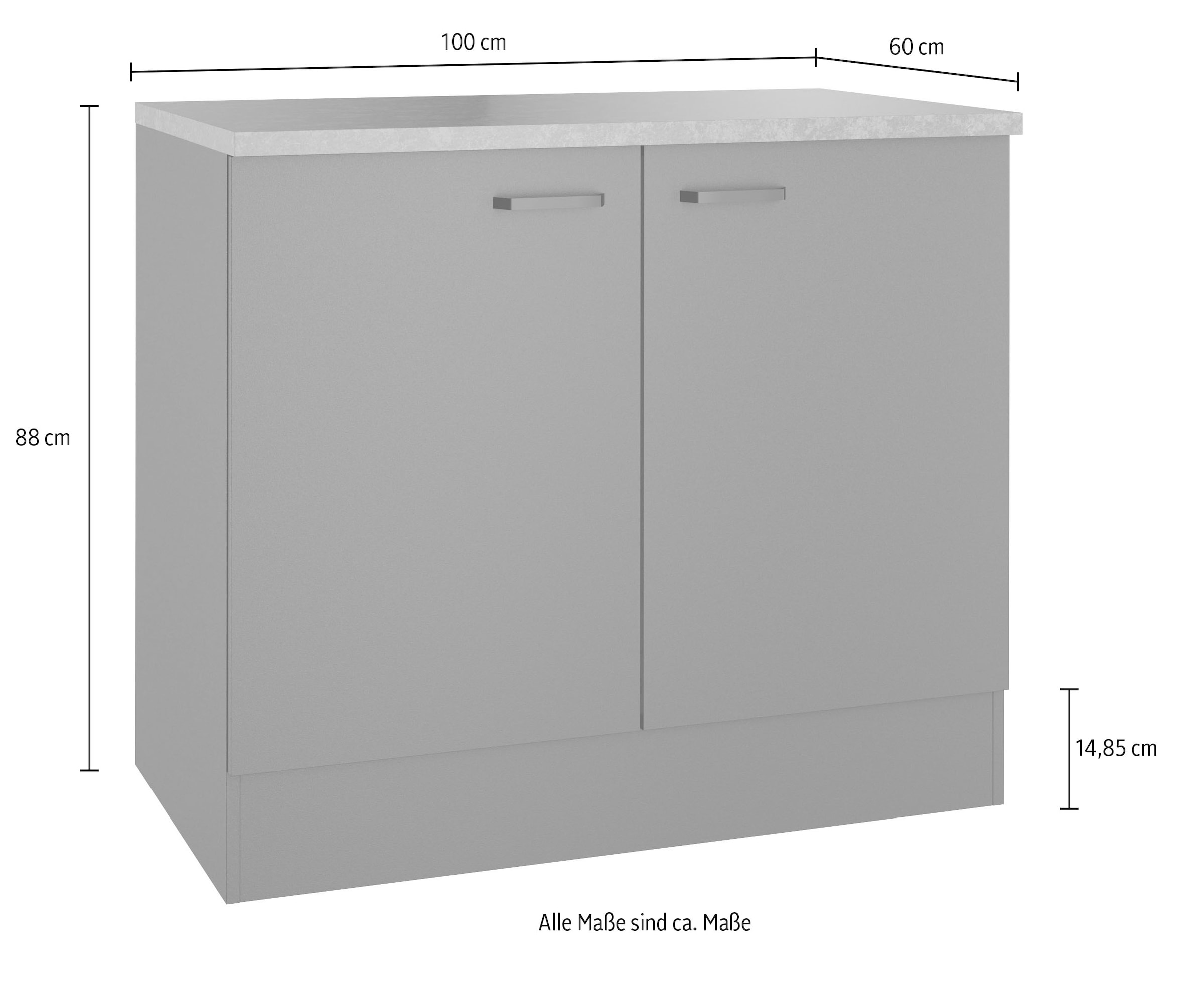 OPTIFIT Spülenschrank »OPTImulti« Breite 100 cm, Tiefe 60 cm, mit 2 Türen, inkl. Arbeitsplatte