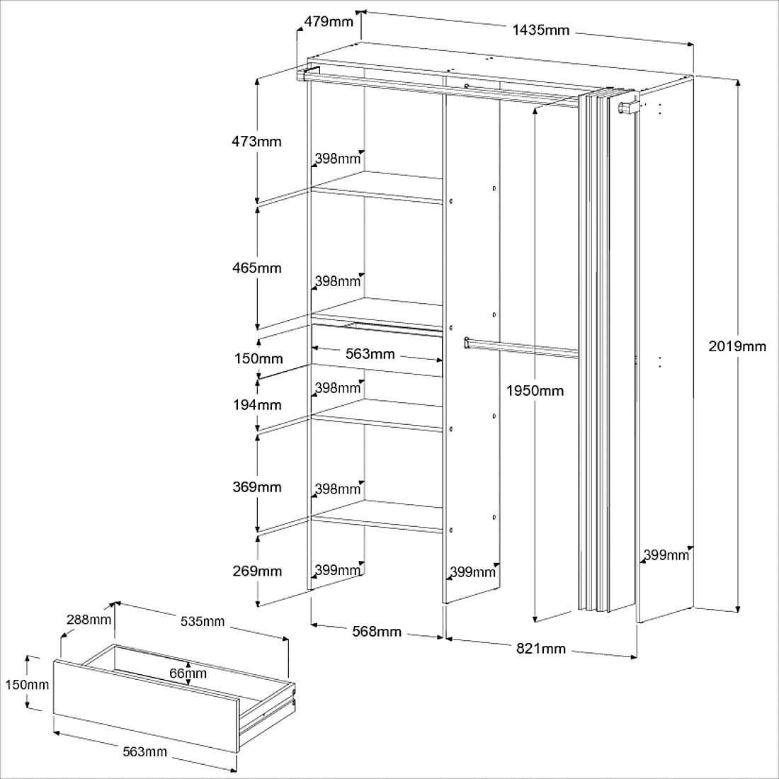 Parisot Jugendzimmer-Set »Parisot Milky 21« Set, 2-teilig, 2 tlg. inklusive Schubkastenkommode, viel Stauraum, Ablagefläche Liegefläche