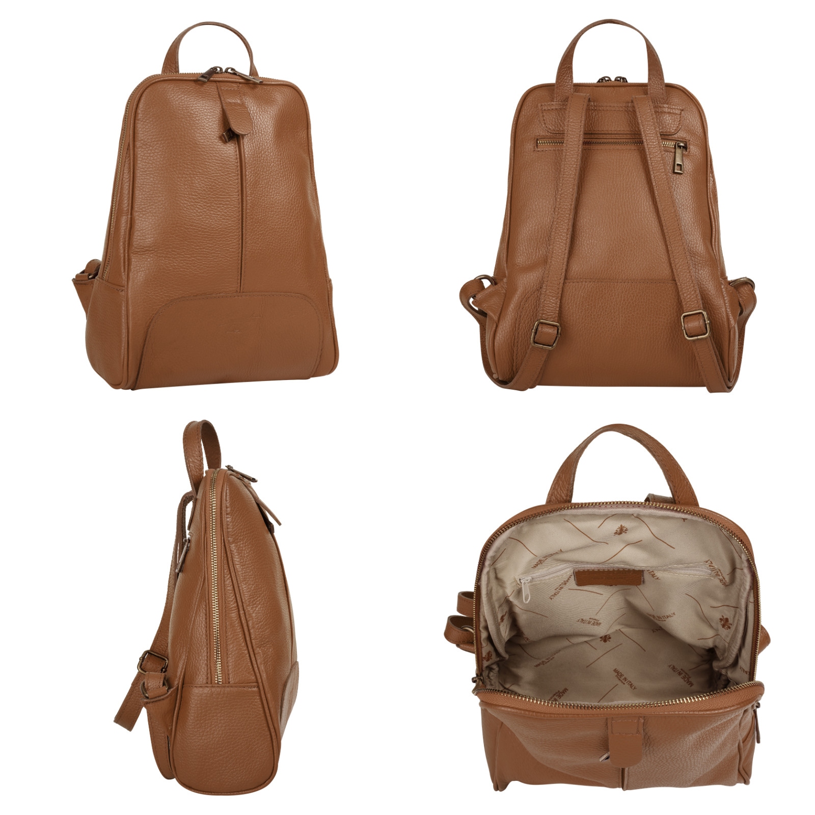 Samantha Look Cityrucksack echt Leder, Made in Italy