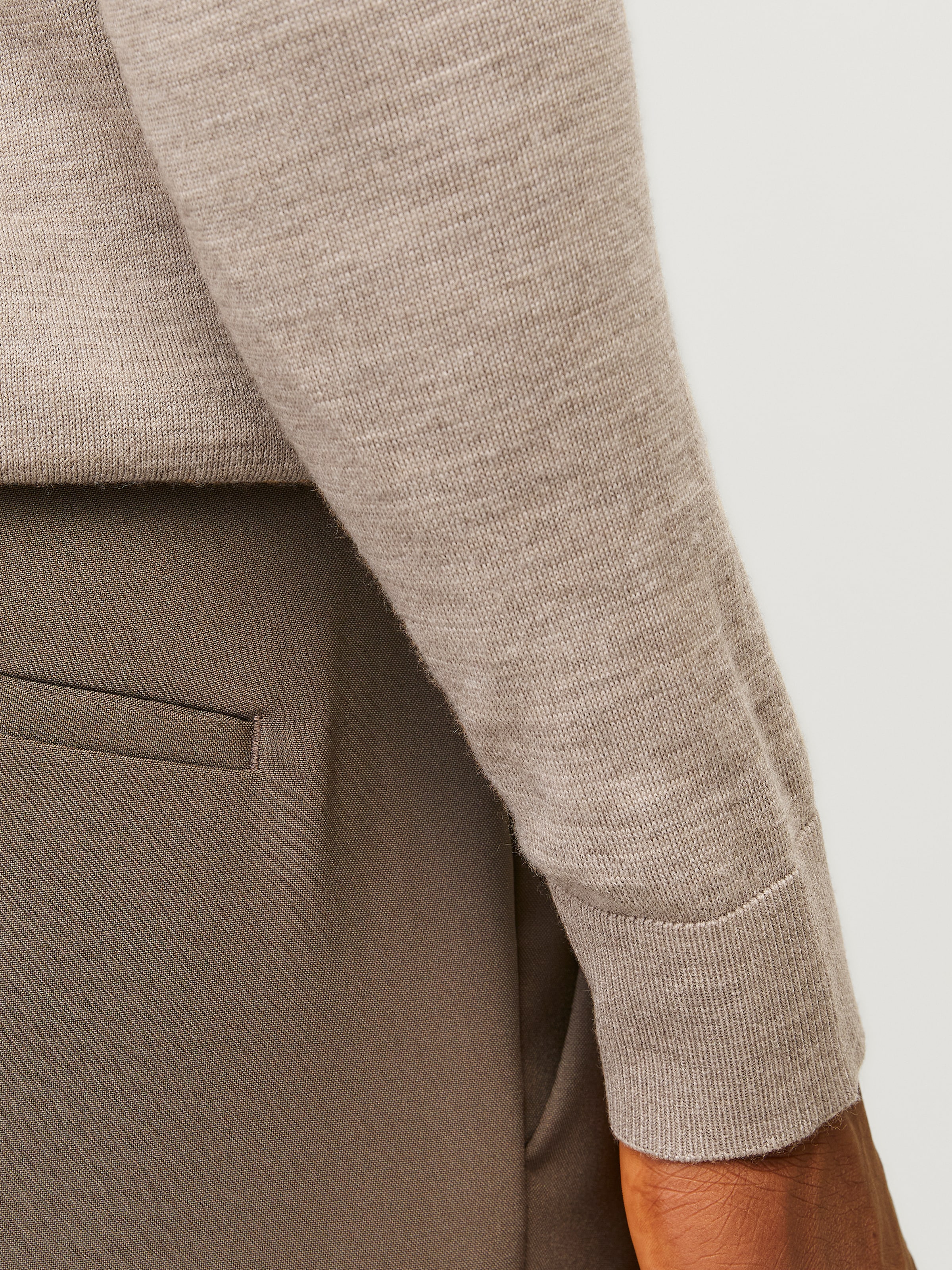 Jack & Jones Pull à col rond »JPRBLAMARK MERINO KNIT CREW NECK LN« Laine, coupe régulière