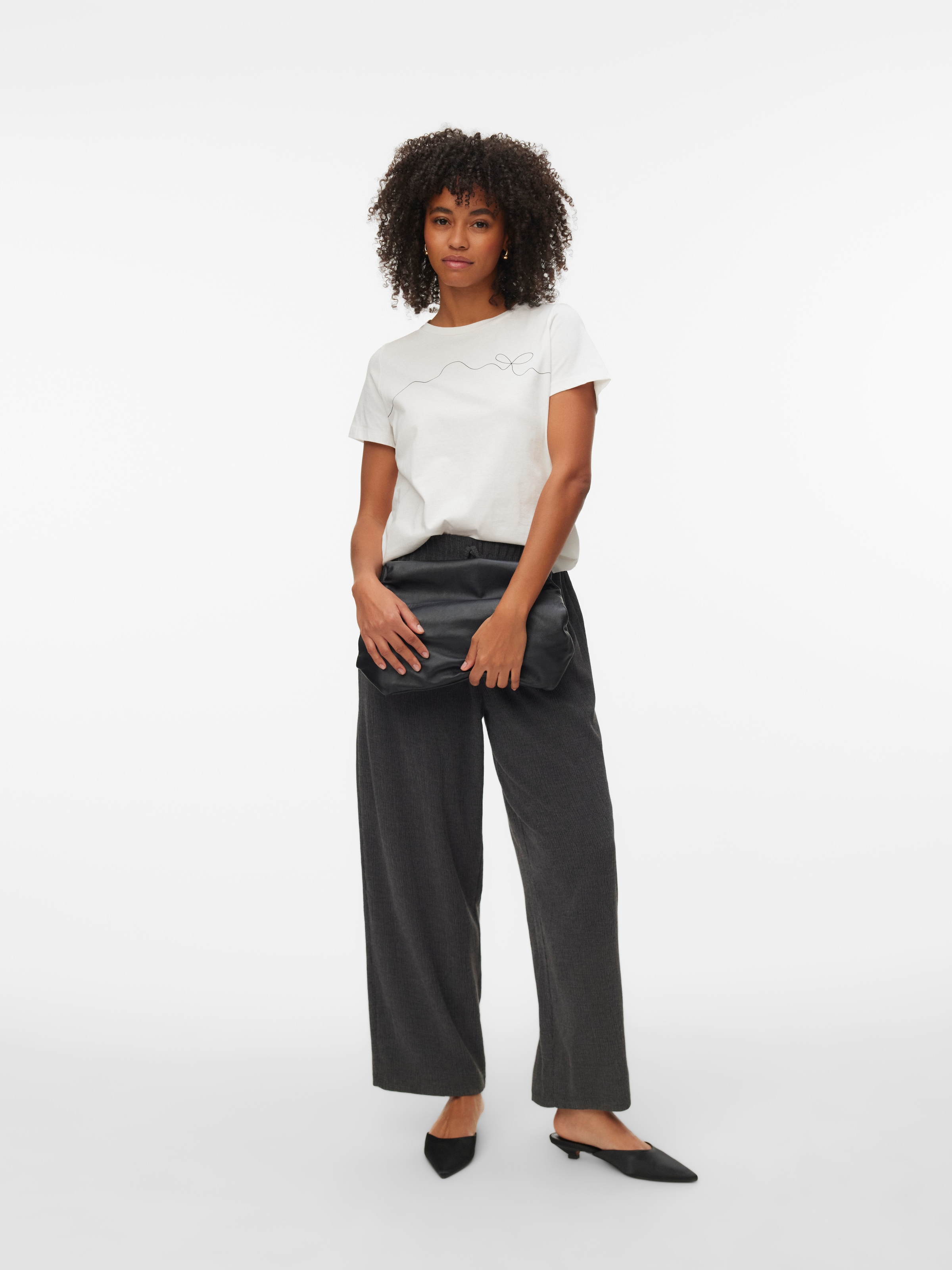 Vero Moda Kurzarmshirt »VMKILANO S/S O-NECK T-SHIRT JRS BTQ« Baumwolle, regular fit