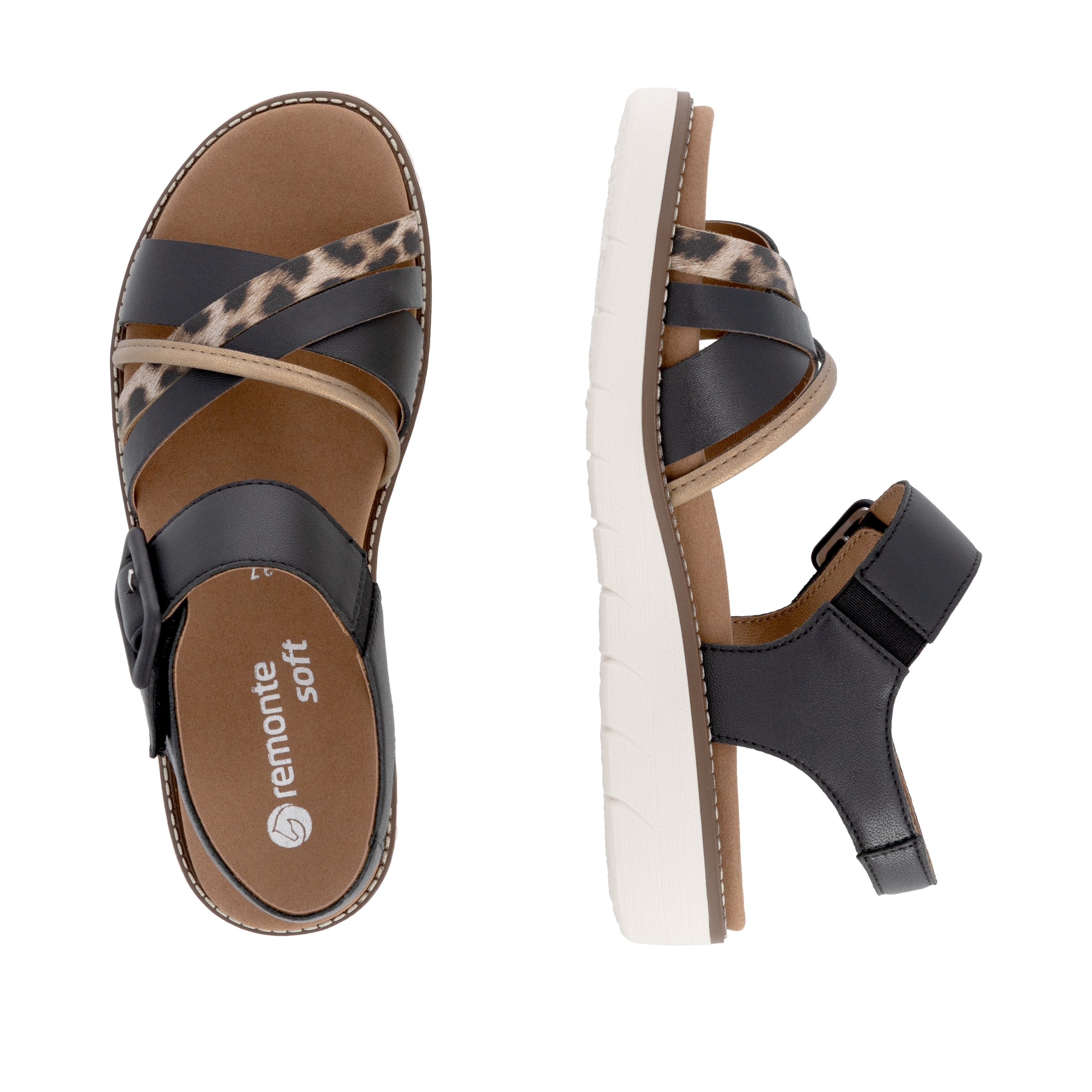 Remonte Sandale  Sommerschuh, Sandalette mit Softfussbett und Klettverschluss