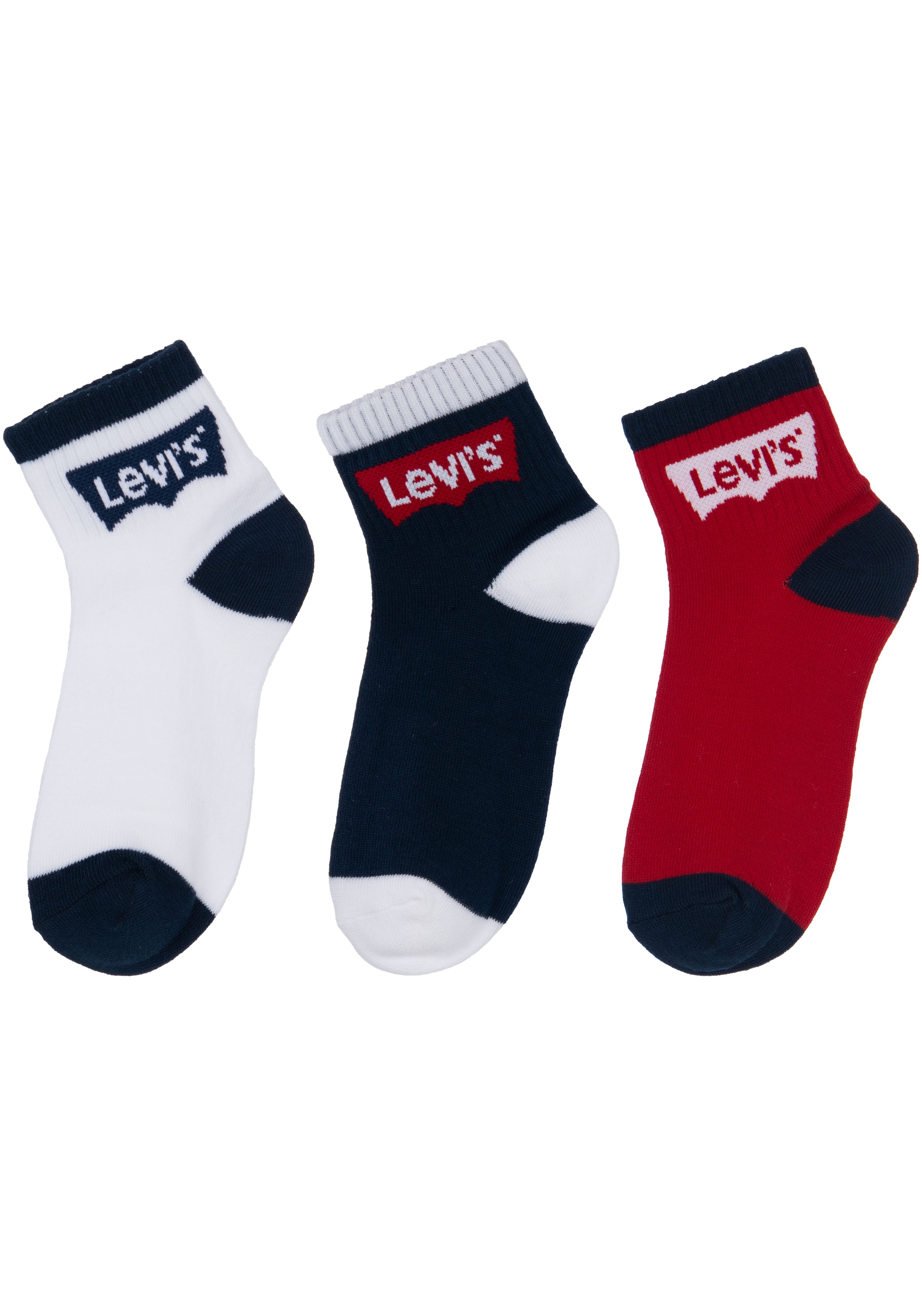 Levi's® Kids Chaussettes »BATWING MID CUT3PK« Packung, 3 cuis tlg. im 3er-Pack