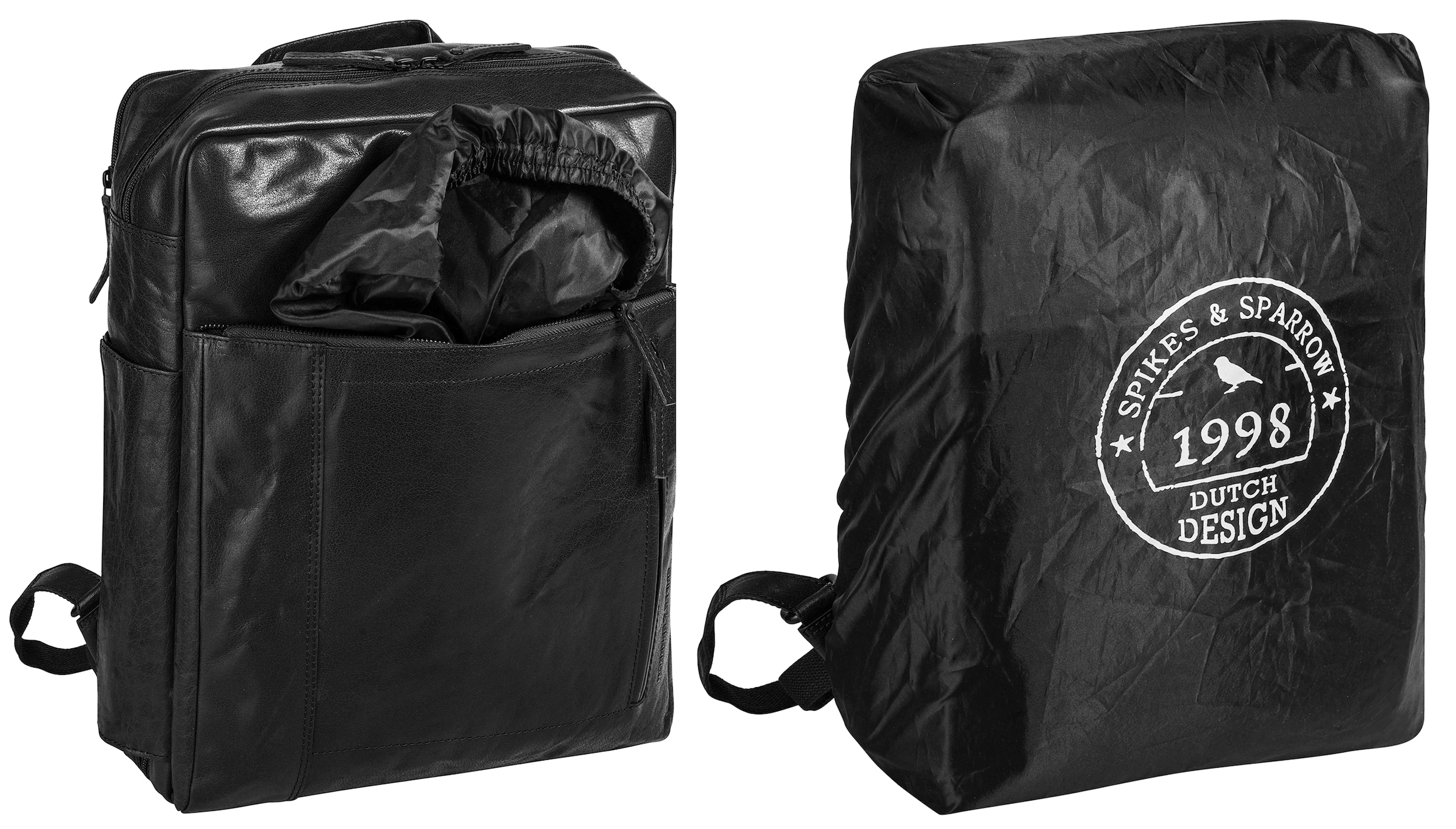 Spikes & Sparrow Laptoprucksack »SPIKES & SPARROW Herren, Damen echt Leder« echt Leder